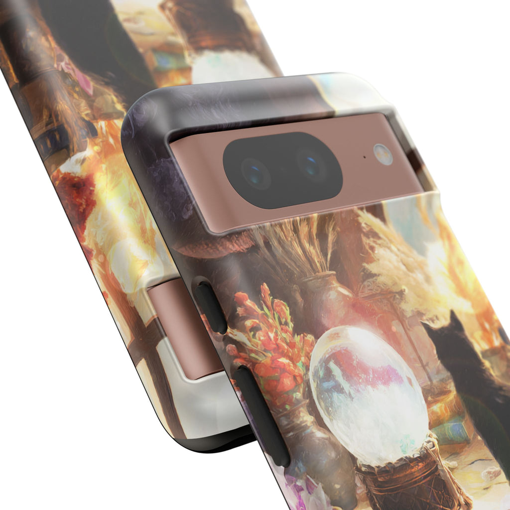 Crystal Phone case, Black Cat Case - Aesthetic Tough Case for Black Cat Lovers, Gift for Her, Witch Decor, Phone Protector, Home Vibes