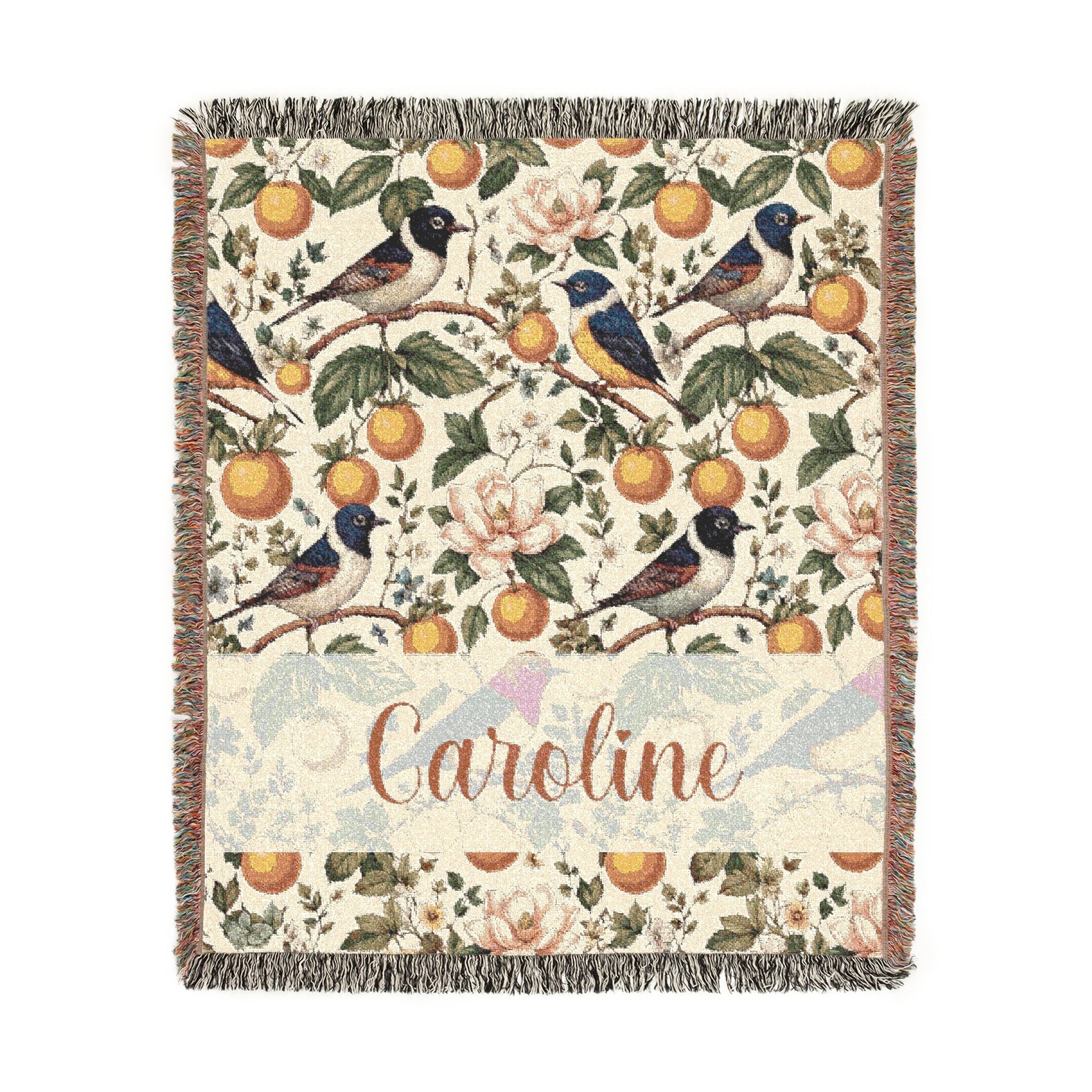 Garden Songbird | Citrus Bloom Woven Blanket Printify