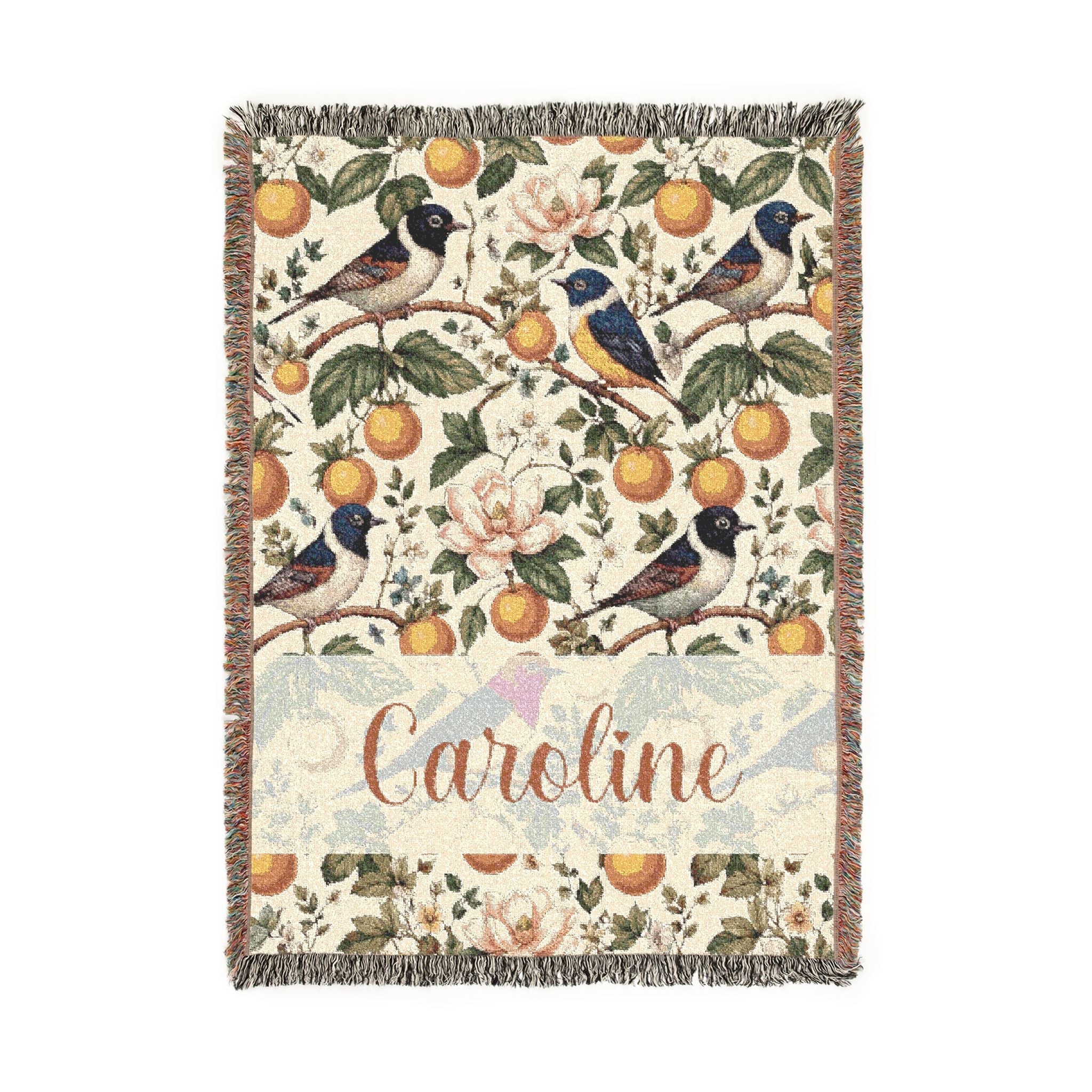 Garden Songbird | Citrus Bloom Woven Blanket Printify