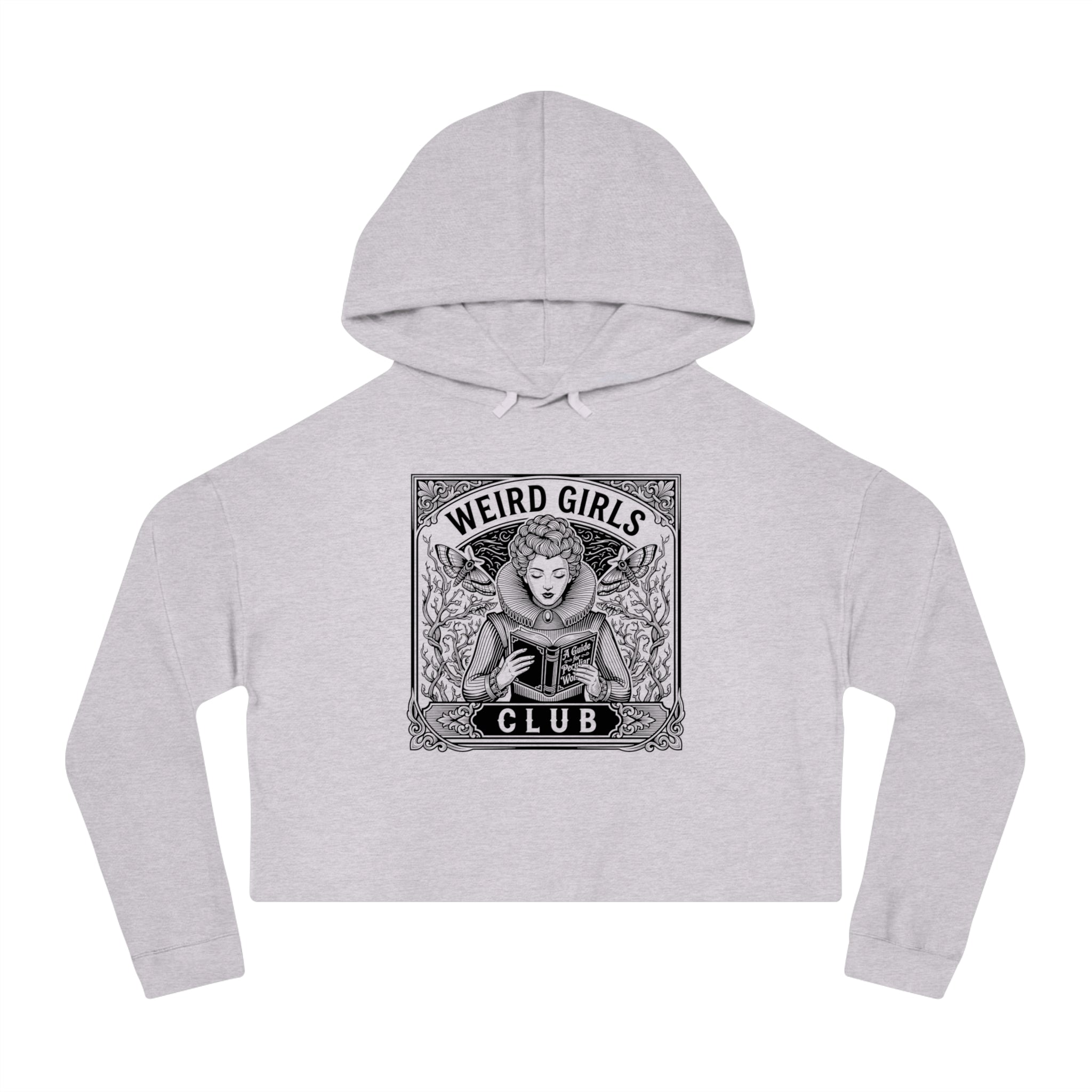 Weird Girls Club Cropped Hoodie — Witchy Vintage Graphic Sweatshirt