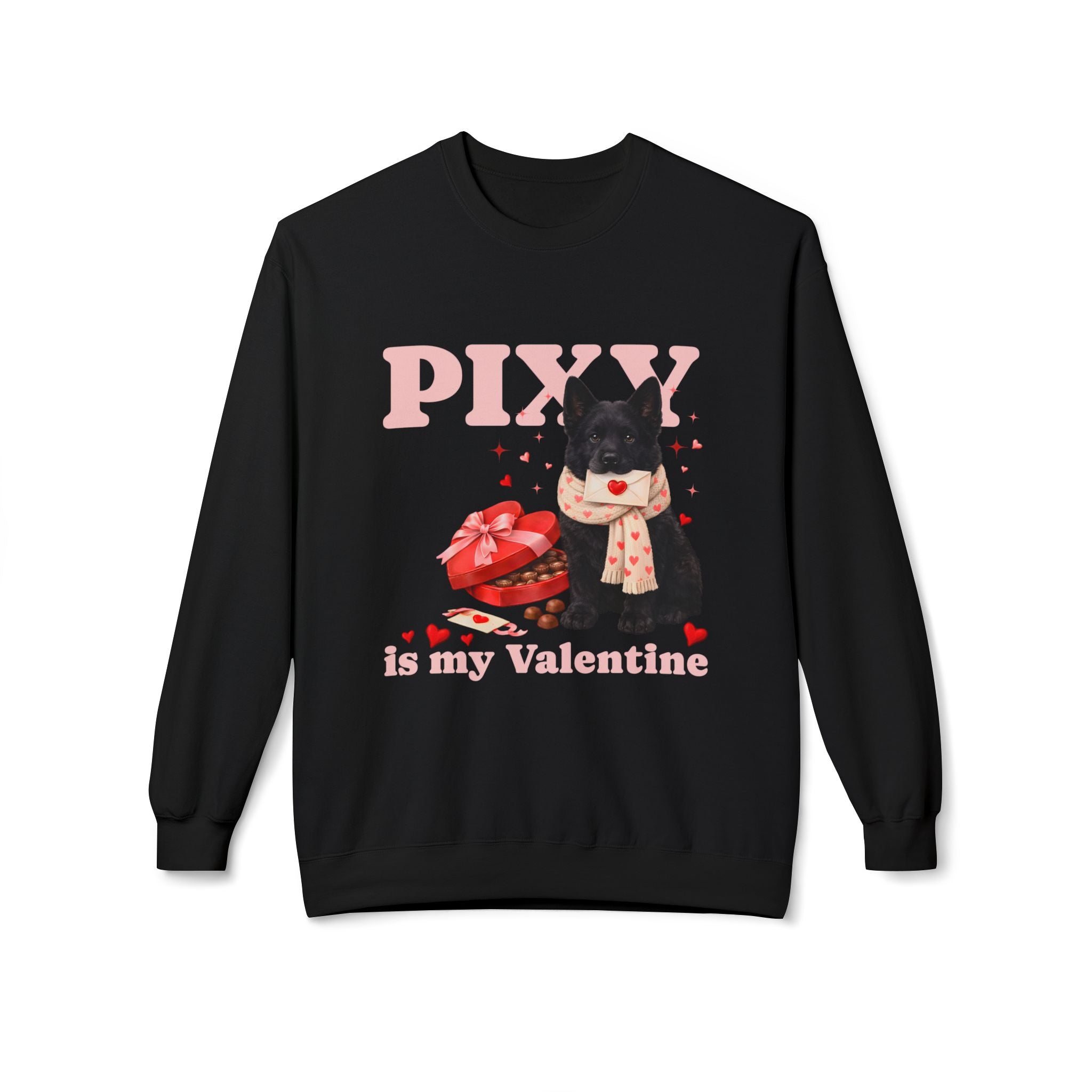 Matching Dog and Owner Valentine Outfit | Black German Shepherd Pullover Sweatshirt and Dog Hoodie Set