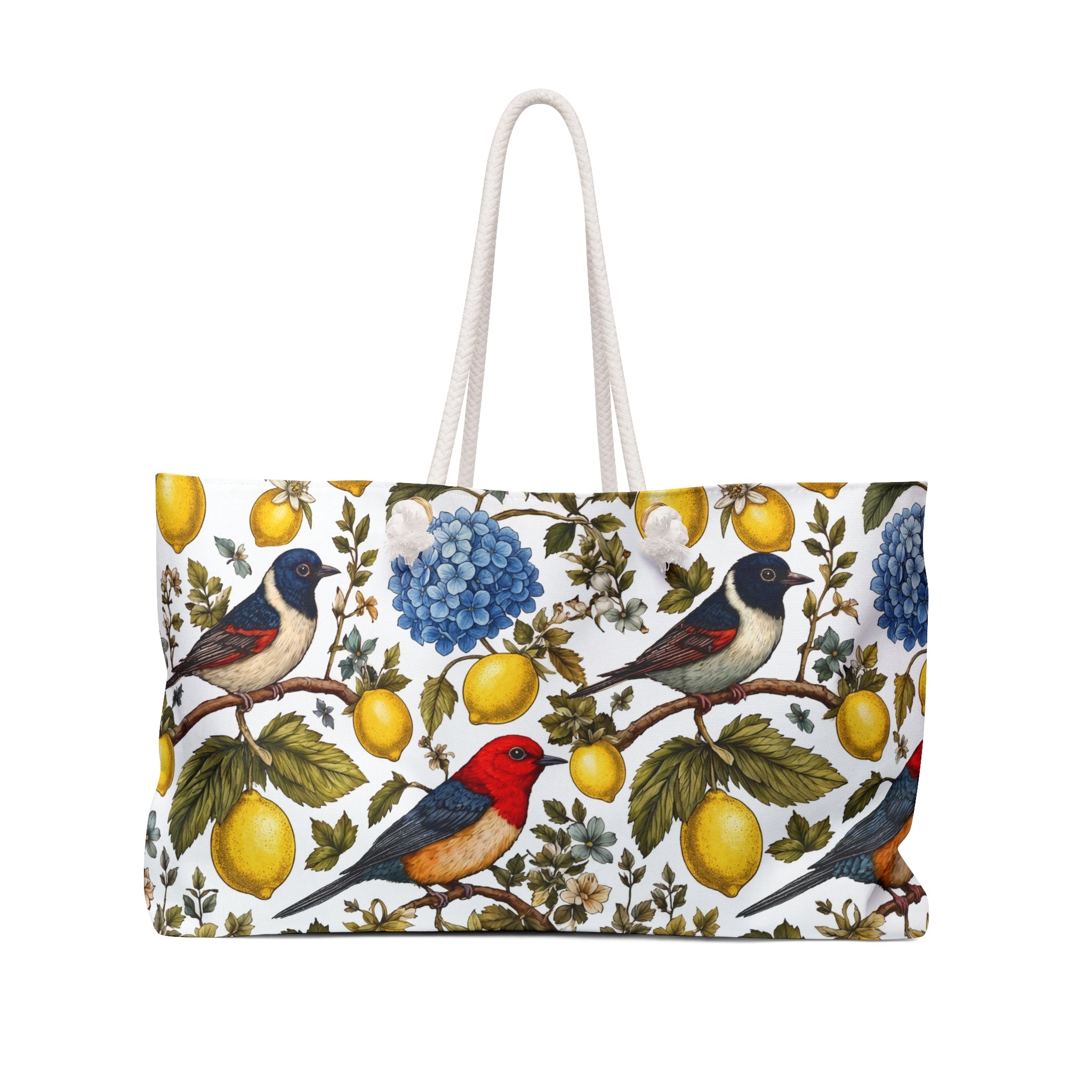 Garden Songbird | Lemon Hydrangea Weekender Bag Printify