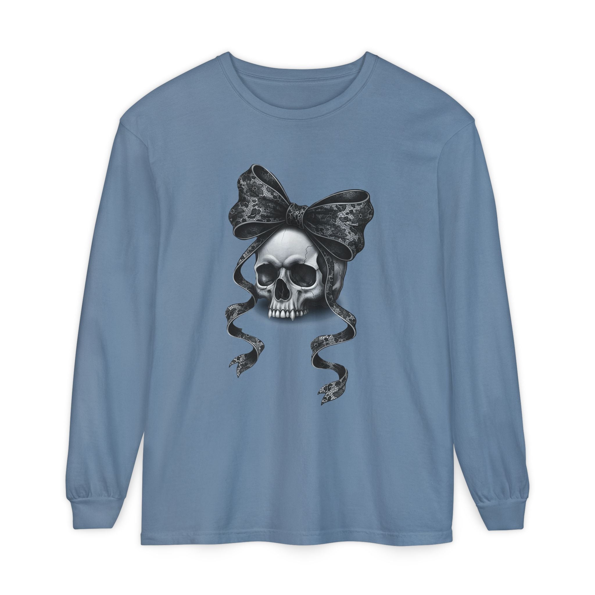 Gothmas Skull Bow Shirt | Dark Holiday Tee for Gothic Christmas Lovers