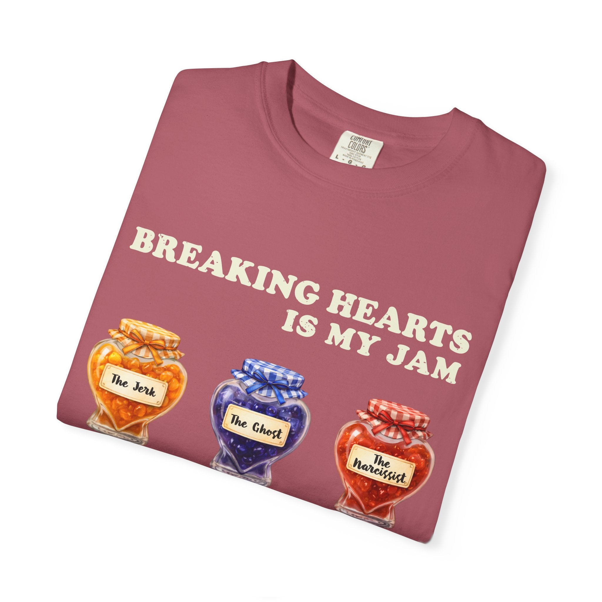Valentines Day Shirt Comfort Colors Breaking Hearts Is My Jam T-Shirt | Anti Valentine Jam Jars Graphic Tee