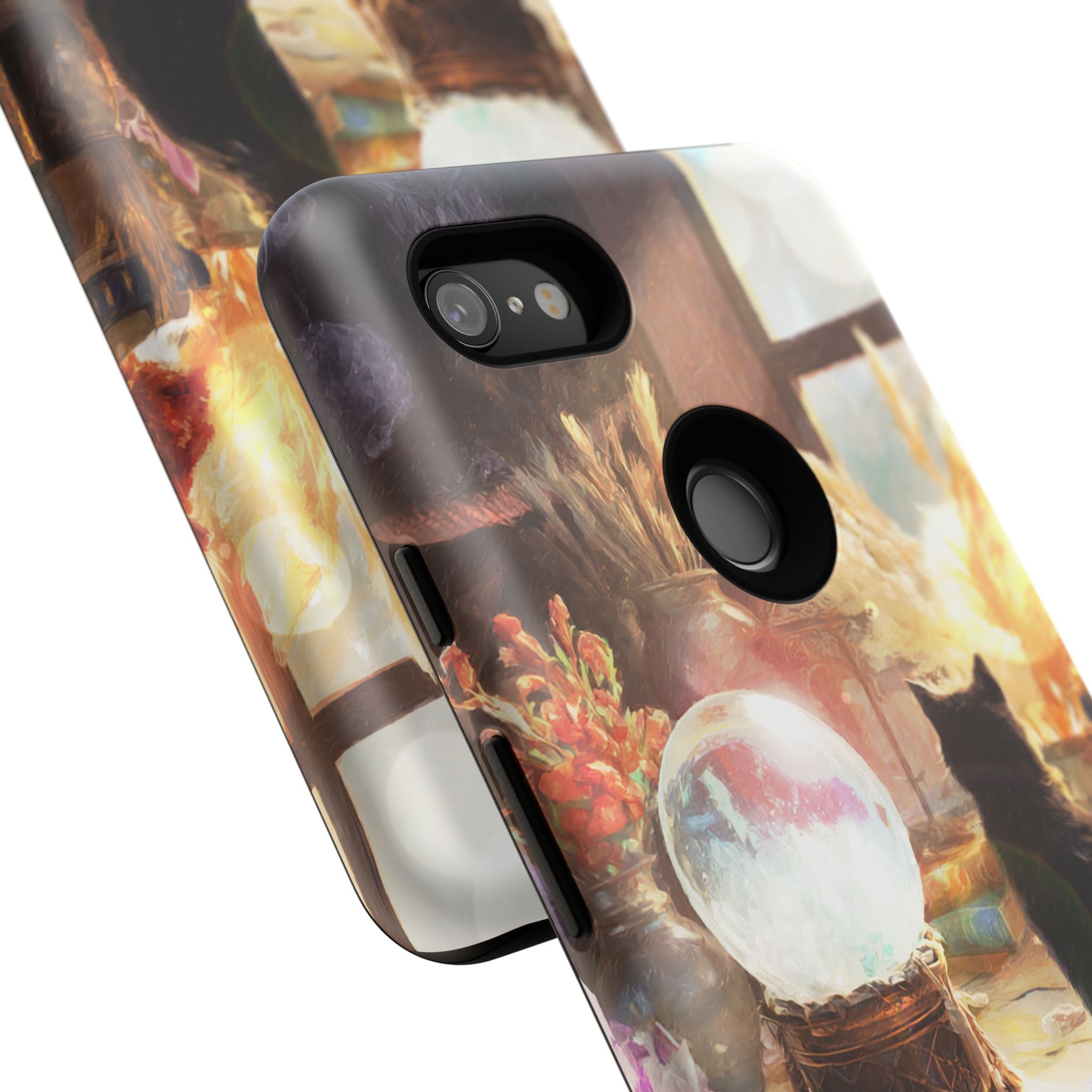 Crystal Phone case, Black Cat Case - Aesthetic Tough Case for Black Cat Lovers, Gift for Her, Witch Decor, Phone Protector, Home Vibes