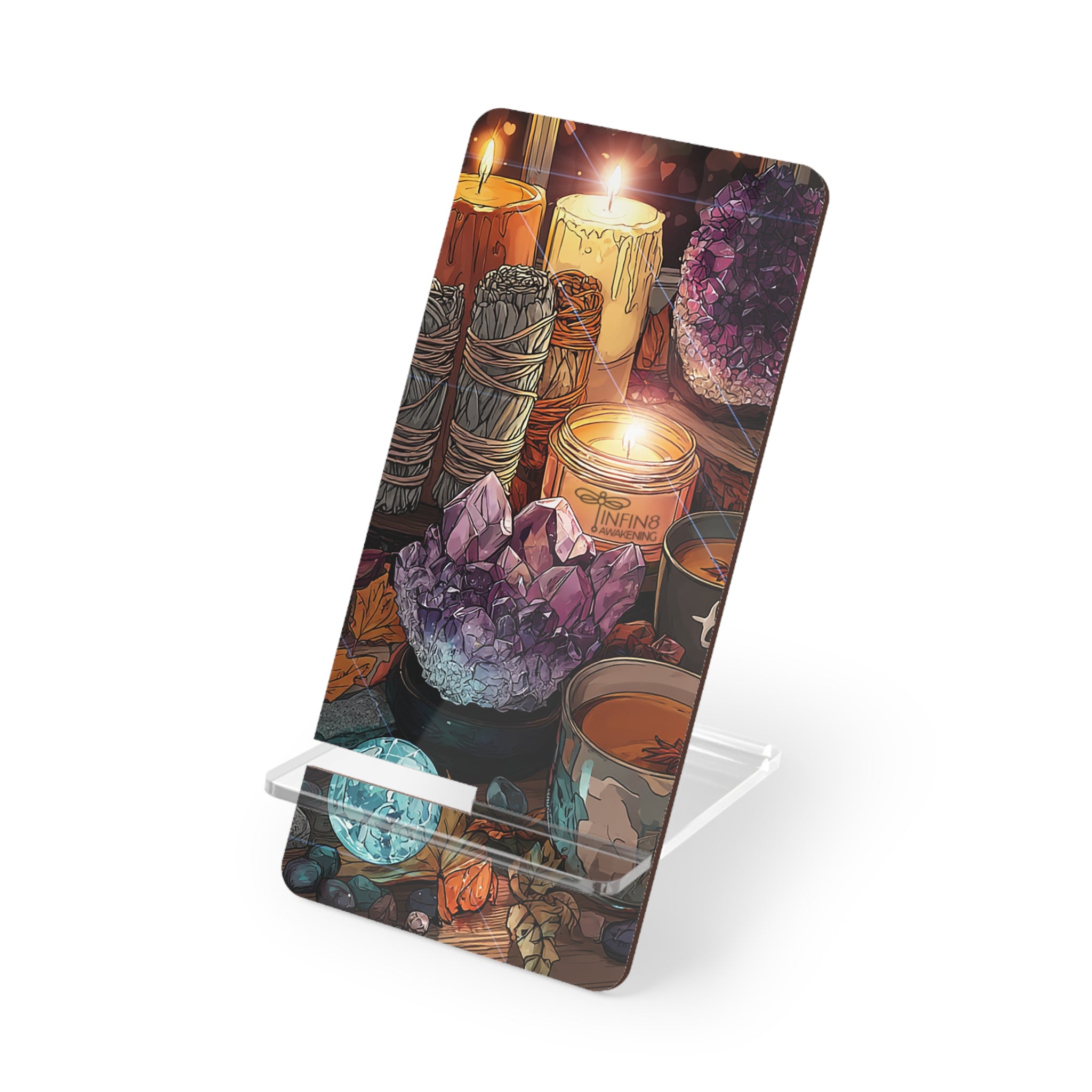 Mystical Crystal Phone Holder, Cottagecore Samsung Holder - Crystal Tea Lovers Phone Holder, Spiritual iPhone Stand, Samsung  FairyCore