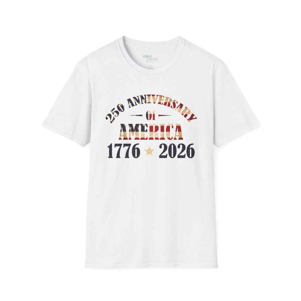 American 1776-2026 250th Anniversary Soft style Tee | Patriotic Fourth of July Shirt, USA Independence Bicentennial Gift