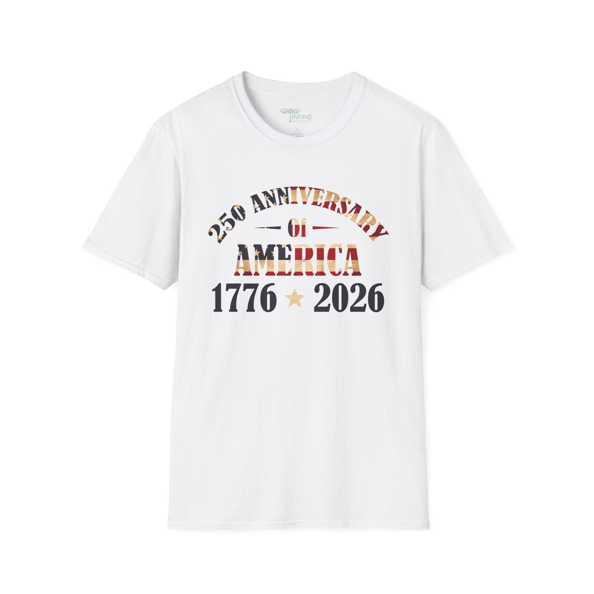 American 1776-2026 250th Anniversary Soft style Tee | Patriotic Fourth of July Shirt, USA Independence Bicentennial Gift