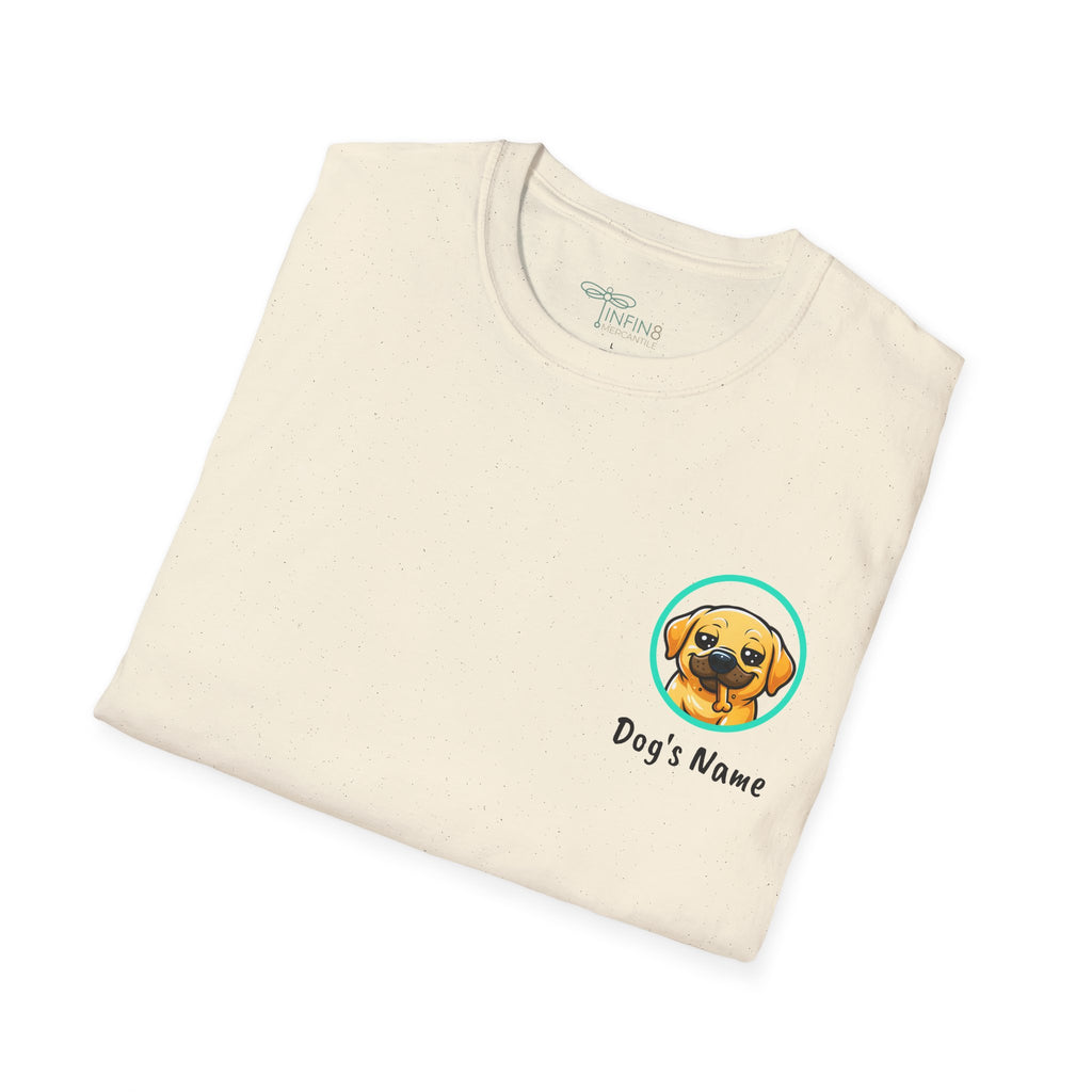 Dog Personalized Yellow Lab Lover T-Shirt | Drunk With Power Funny Dog Tee with Front & Back Print