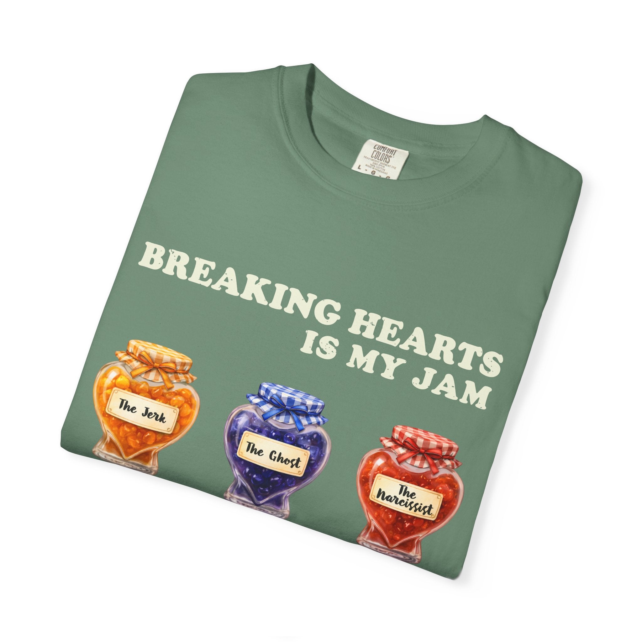 Valentines Day Shirt Comfort Colors Breaking Hearts Is My Jam T-Shirt | Anti Valentine Jam Jars Graphic Tee