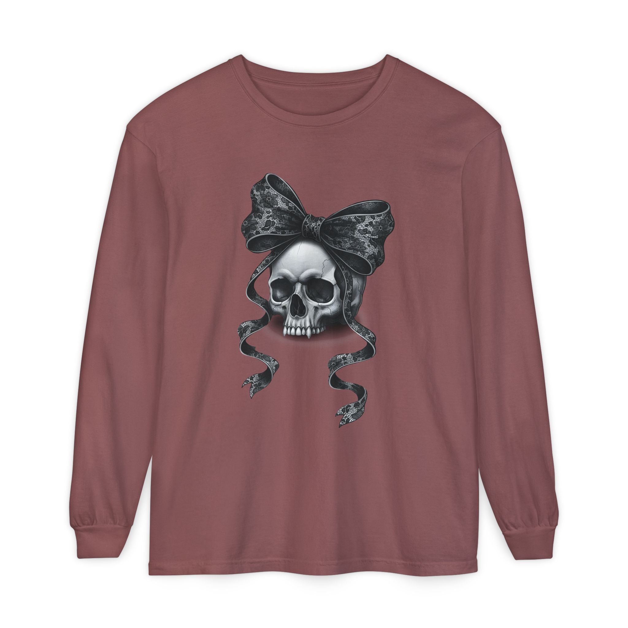 Gothmas Skull Bow Shirt | Dark Holiday Tee for Gothic Christmas Lovers