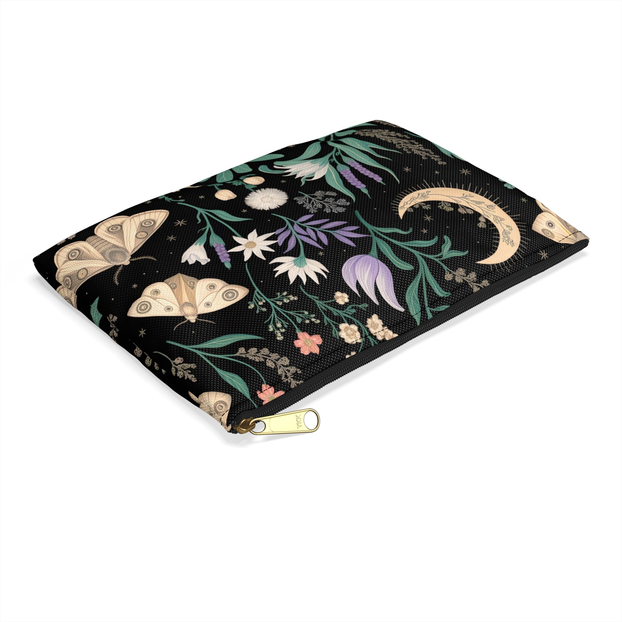 Celestial Moth Floral Accessory Pouch