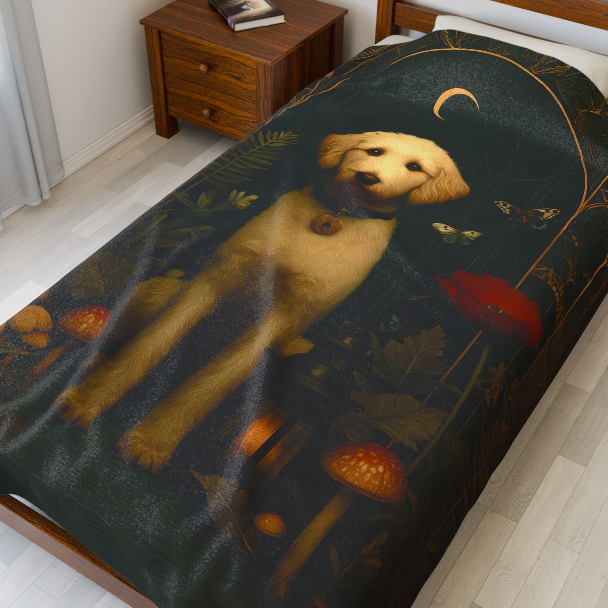 Goldendoodle Plush Blanket | Cozy Cabincore Cottagecore Dog Lover Throw