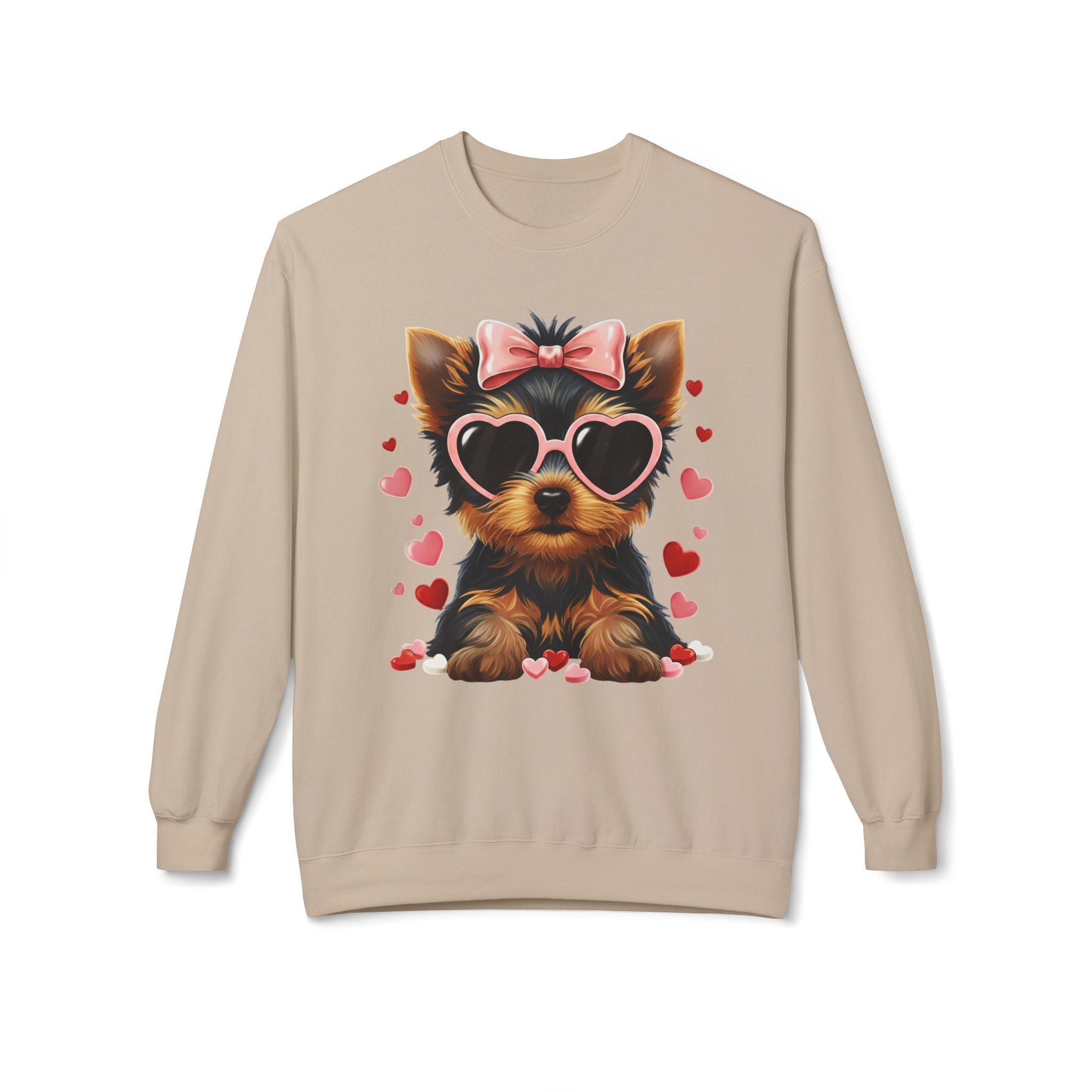 Yorkshire Terrier Valentine Shirt | Yorkie Heart Sunglasses Pullover Sweatshirt Gift for Her