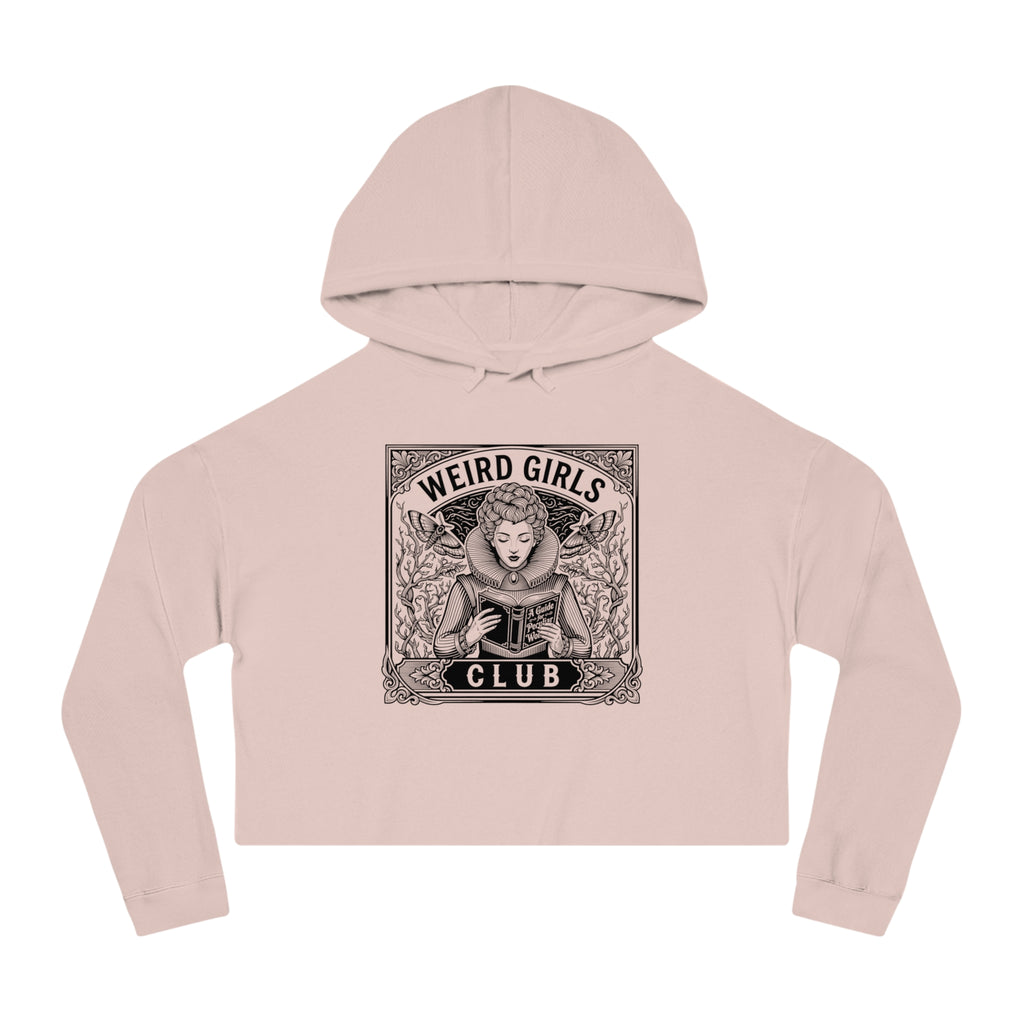 Weird Girls Club Cropped Hoodie — Witchy Vintage Graphic Sweatshirt