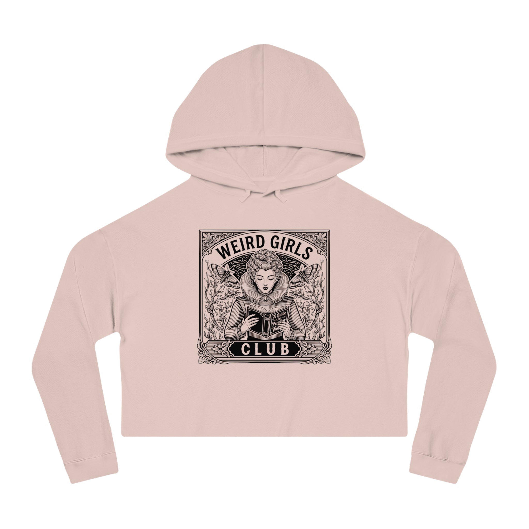 Weird Girls Club Cropped Hoodie — Witchy Vintage Graphic Sweatshirt