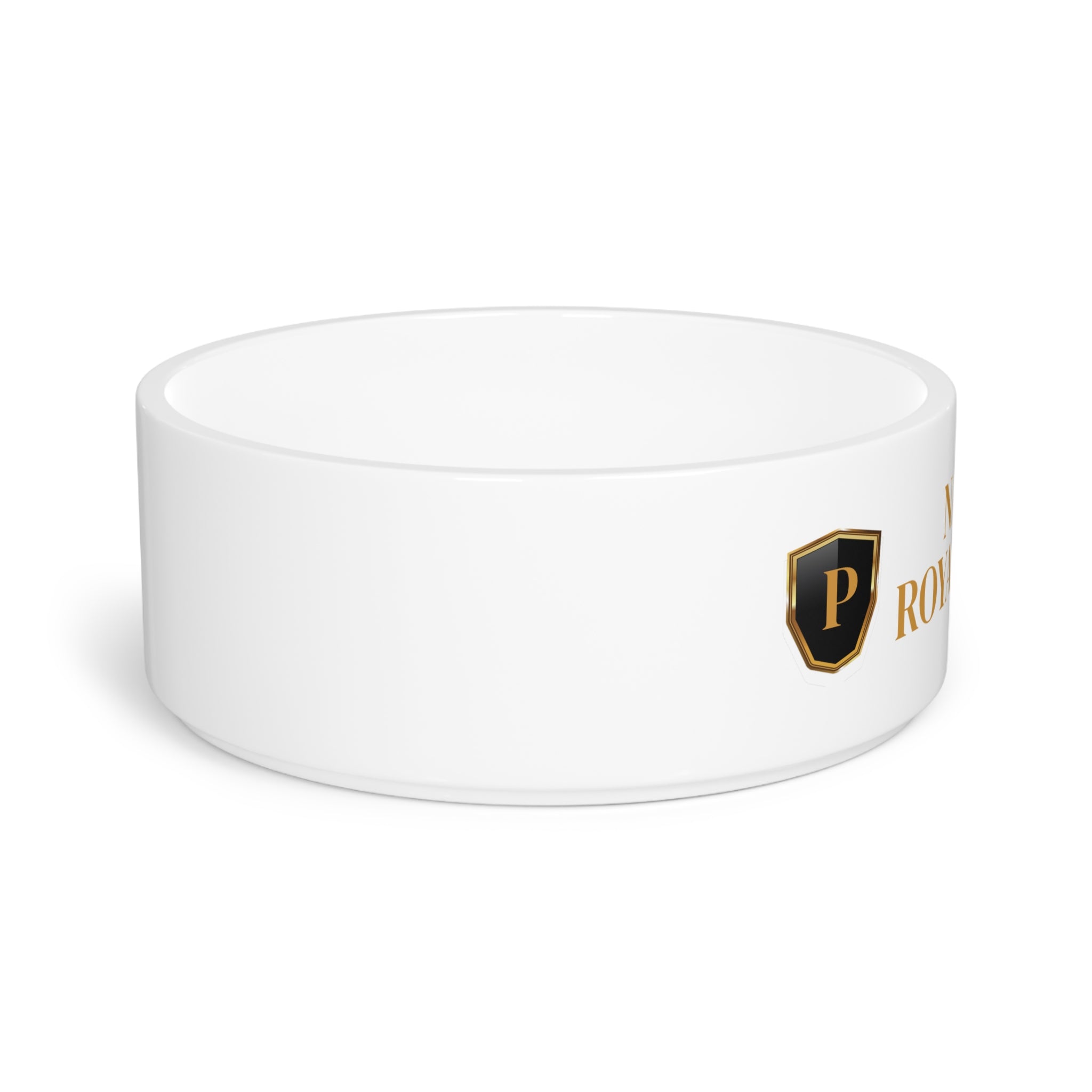Gold Crest Monogram Bowl Pet Bowl | Personalized Gold Monogram Ceramic