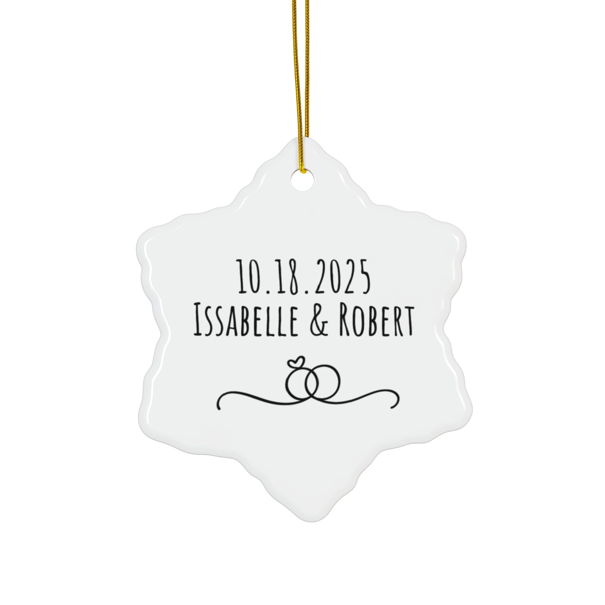 Personalized Wedding Ornament | Custom Keepsake Gift, Holiday Decoration, Bridal Shower & Engagement Present, Anniversary Ornament