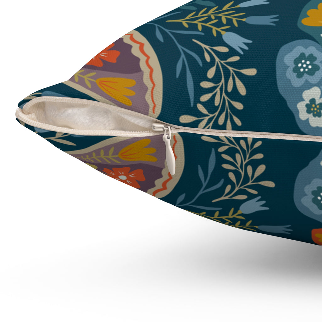Folk Art Butterfly Pillow | Mystic Floral Cushion