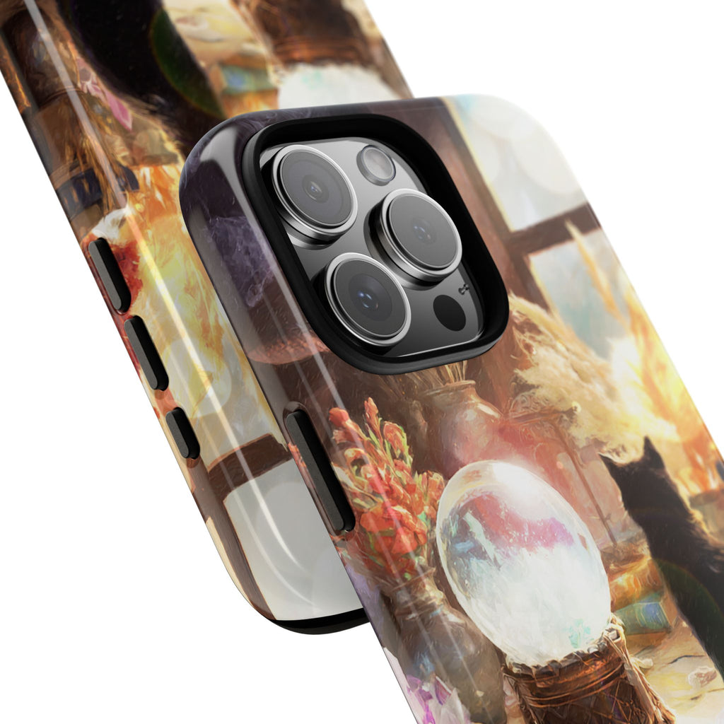 Crystal Phone case, Black Cat Case - Aesthetic Tough Case for Black Cat Lovers, Gift for Her, Witch Decor, Phone Protector, Home Vibes