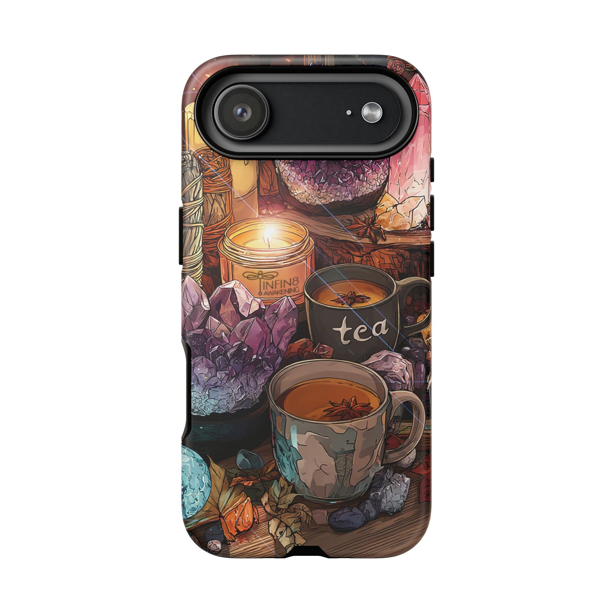 Mystical Crystal Phone Case, Cottagecore Samsung Case - Crystal Tea Lovers Phone Case, Spiritual iPhone Case, Samsung Magical FairyCore Case