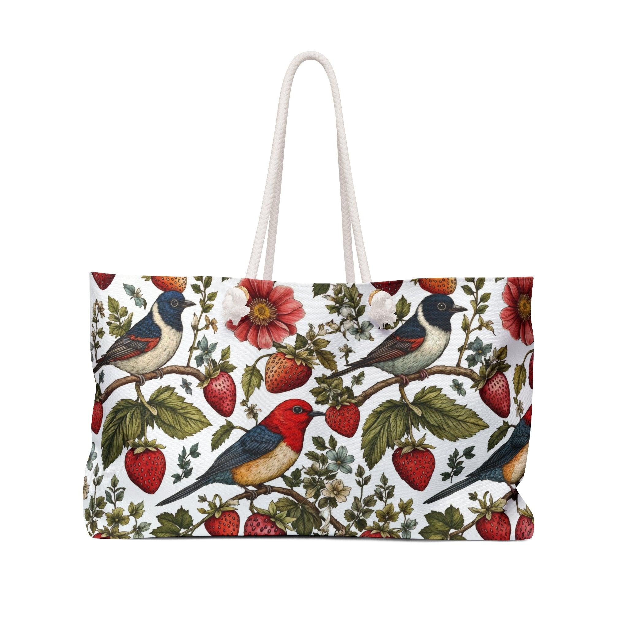 Garden Songbird | Strawberry Meadow Weekender Bag Printify