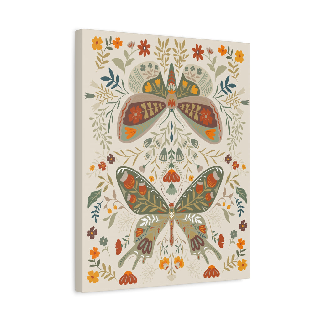 Moth Botanica | Wildflower Garden Wall Art Canvas Printify