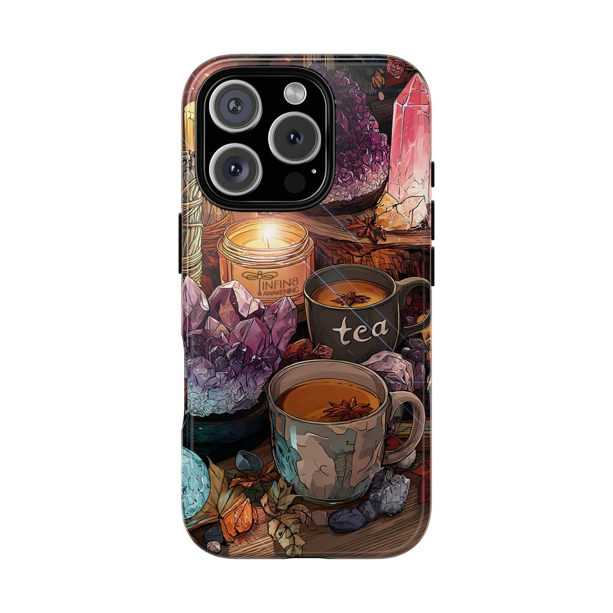 Mystical Crystal Phone Case, Cottagecore Samsung Case - Crystal Tea Lovers Phone Case, Spiritual iPhone Case, Samsung Magical FairyCore Case