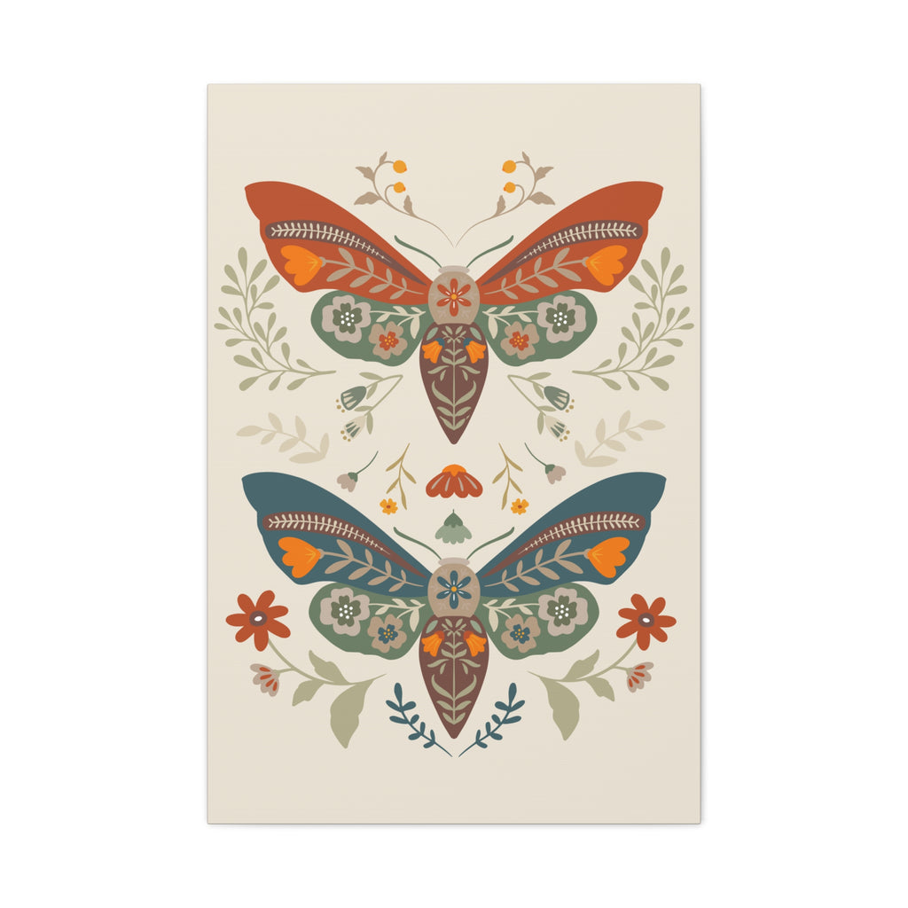 Moth Botanica | Wildflower Garden Wall Art Canvas Printify