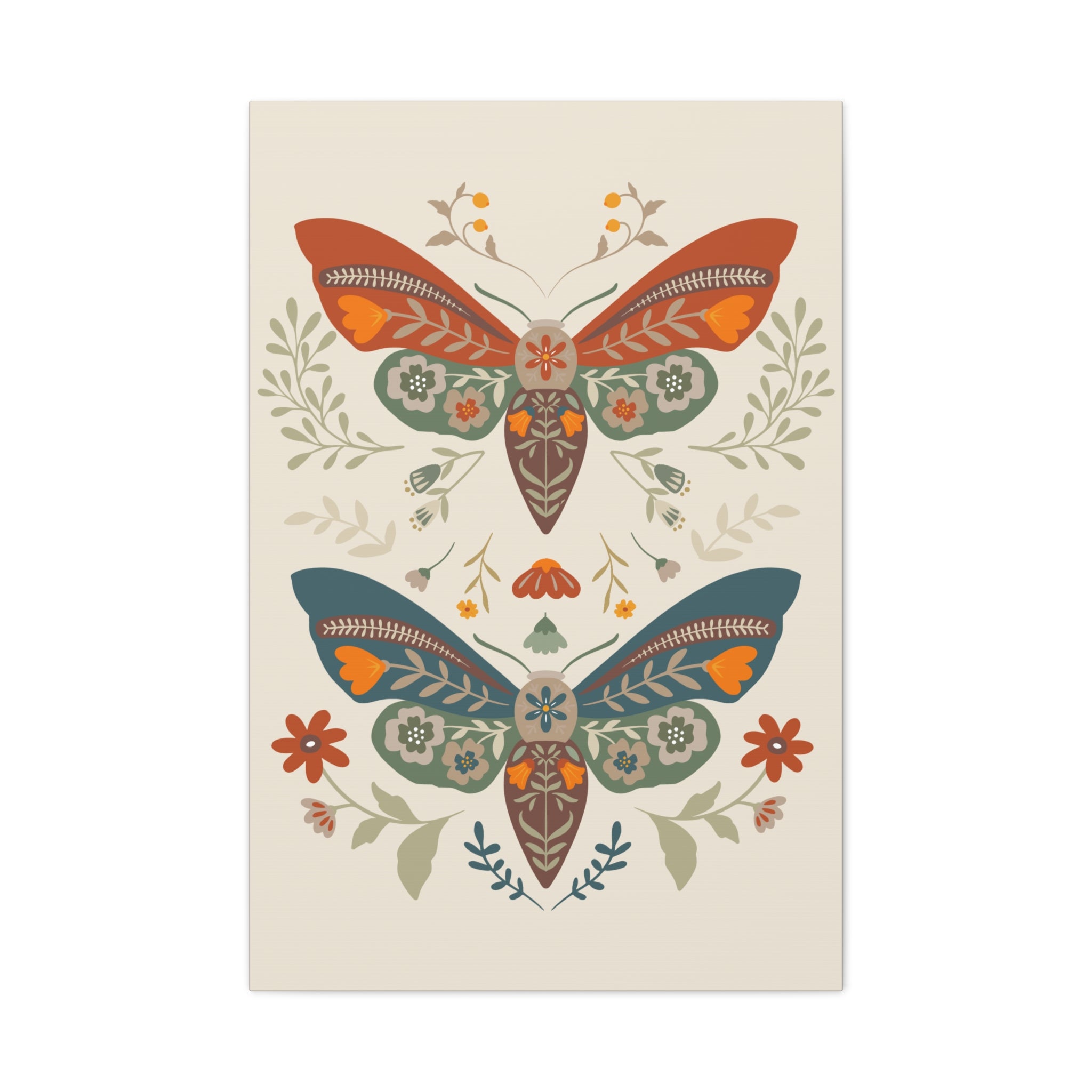 Moth Botanica | Wildflower Garden Wall Art Canvas Printify