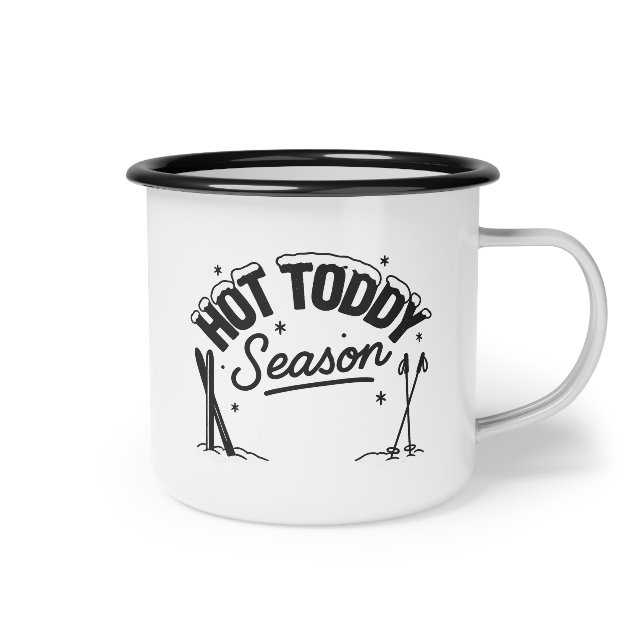 Hot Toddy Black Après Ski Cocktail Enamel Mug | cozy winter ski lodge hot drink cup