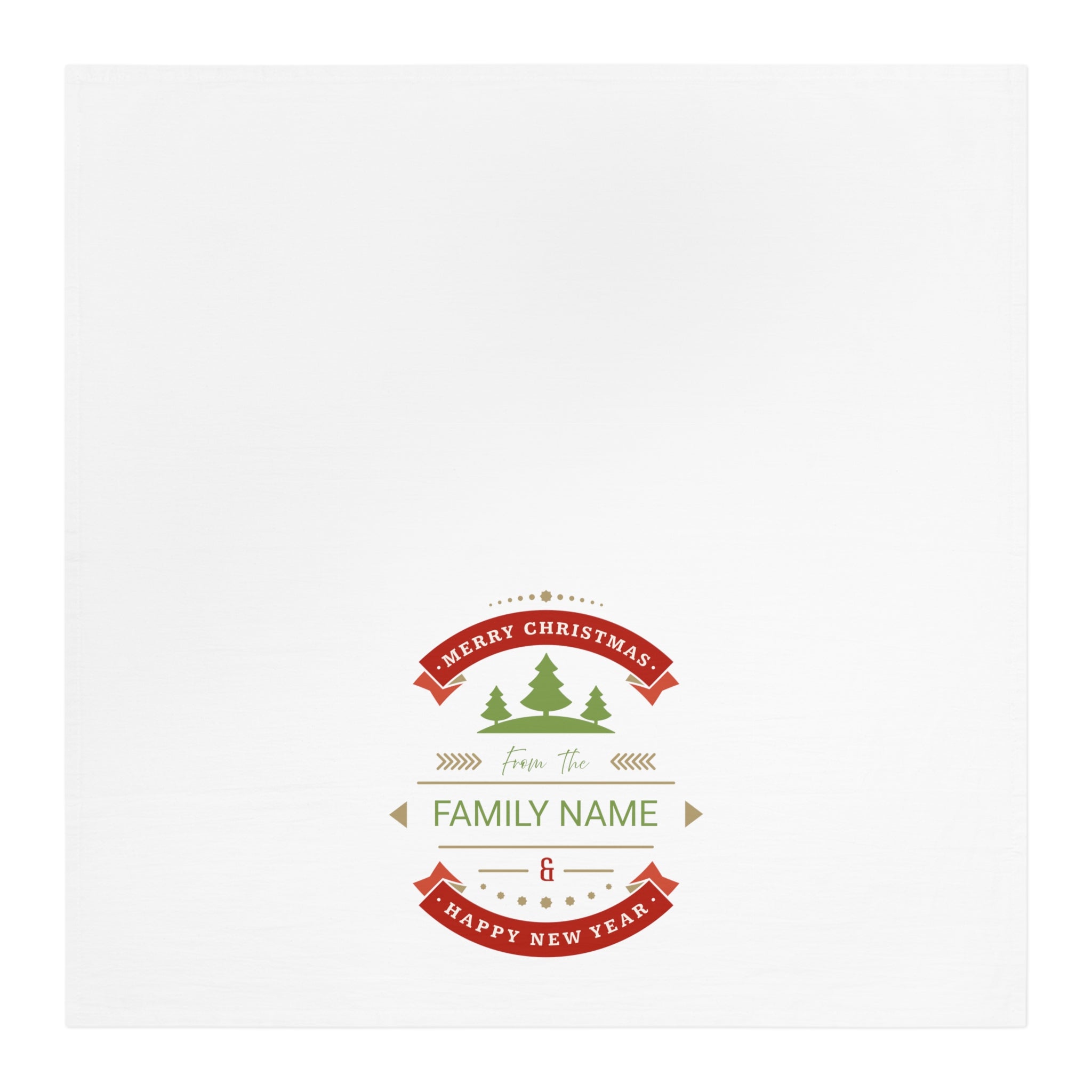 Custom Christmas Tea Towel for Festive Kitchen Decor, Personalized Gift with Family Name, Holiday Home Accessory