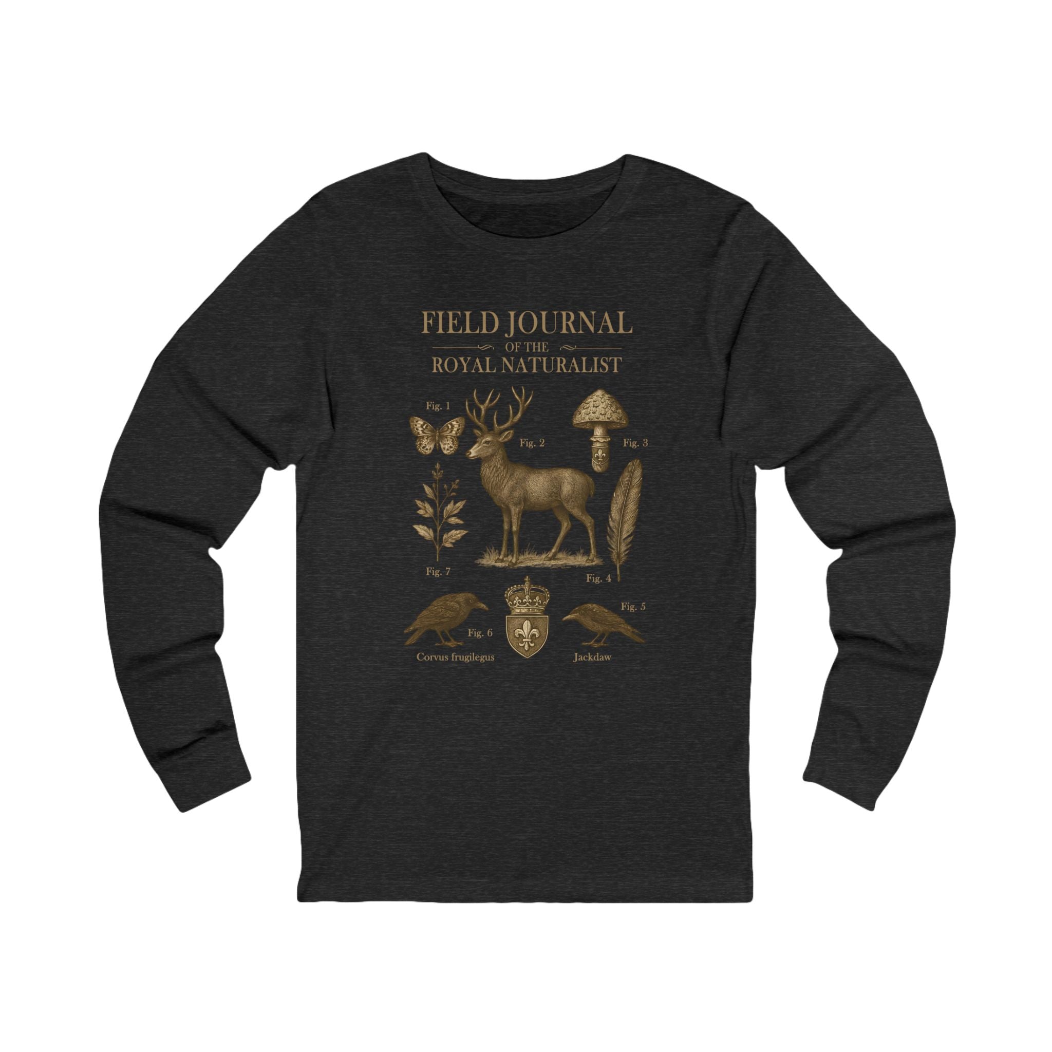 Field Journal of the Royal Naturalist Long Sleeve Tee | Castlecore nature study shirt inspired by medieval illustration and vintage fantasy