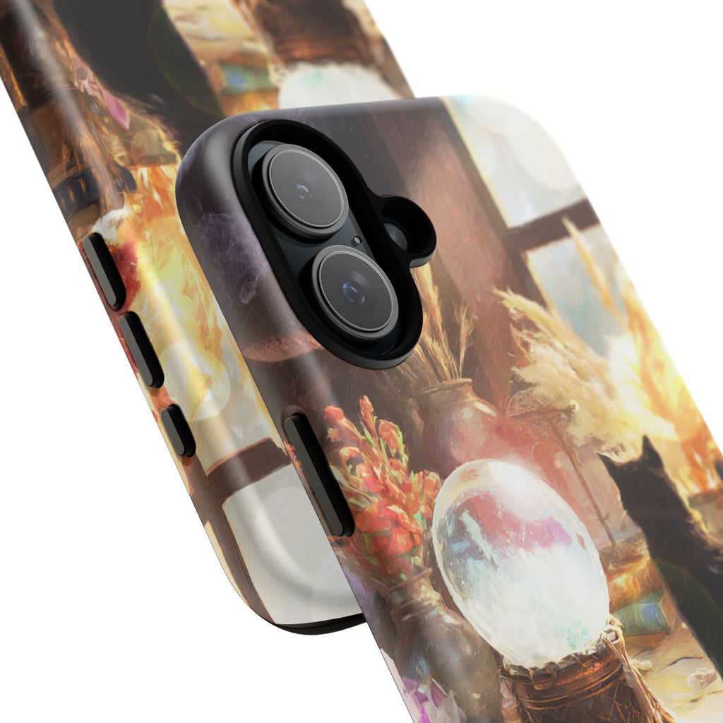 Crystal Phone case, Black Cat Case - Aesthetic Tough Case for Black Cat Lovers, Gift for Her, Witch Decor, Phone Protector, Home Vibes