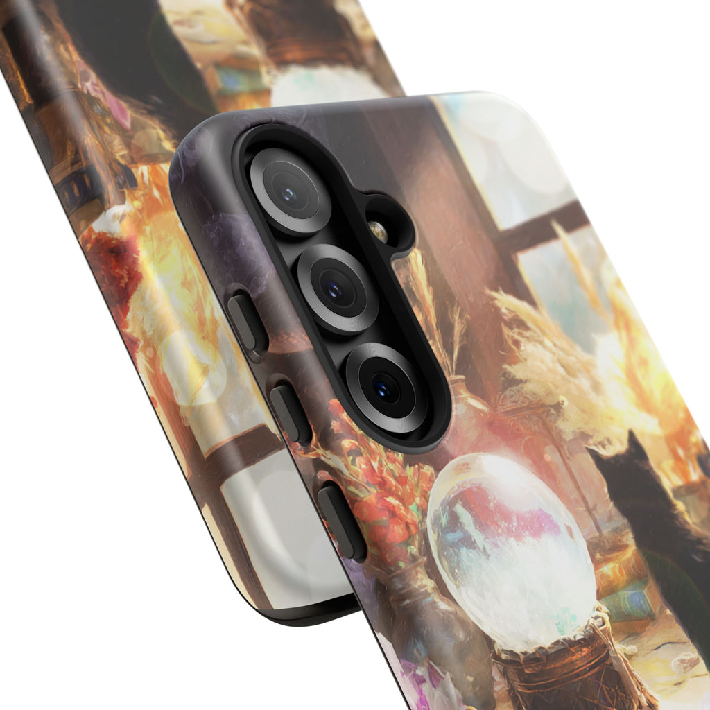 Crystal Phone case, Black Cat Case - Aesthetic Tough Case for Black Cat Lovers, Gift for Her, Witch Decor, Phone Protector, Home Vibes