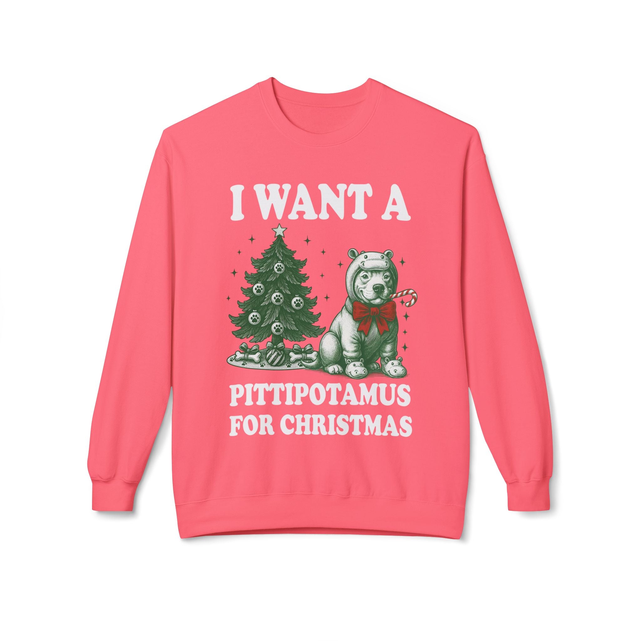 Pitbull Christmas Pullover | Cute Pittipotamus Holiday Sweatshirt for Dog Lovers