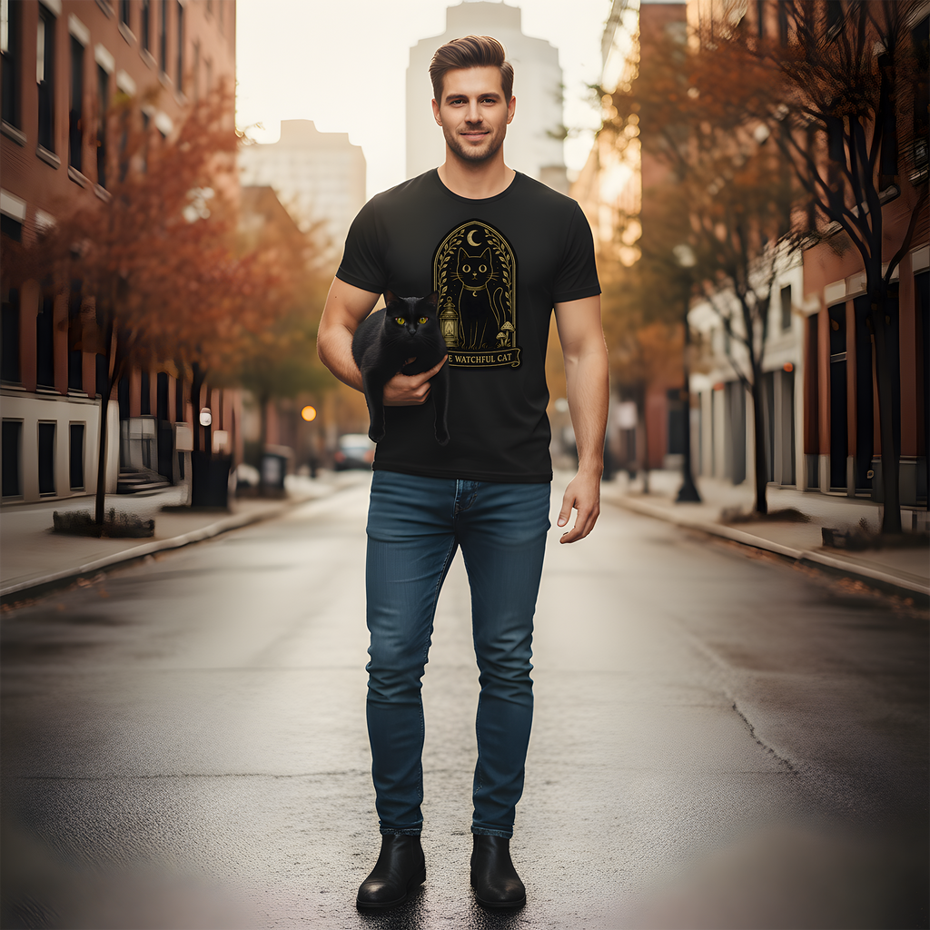 Feline Elixirs T-Shirt | Striped Cat Alchemy Graphic Tee for Mystical Pet Lovers