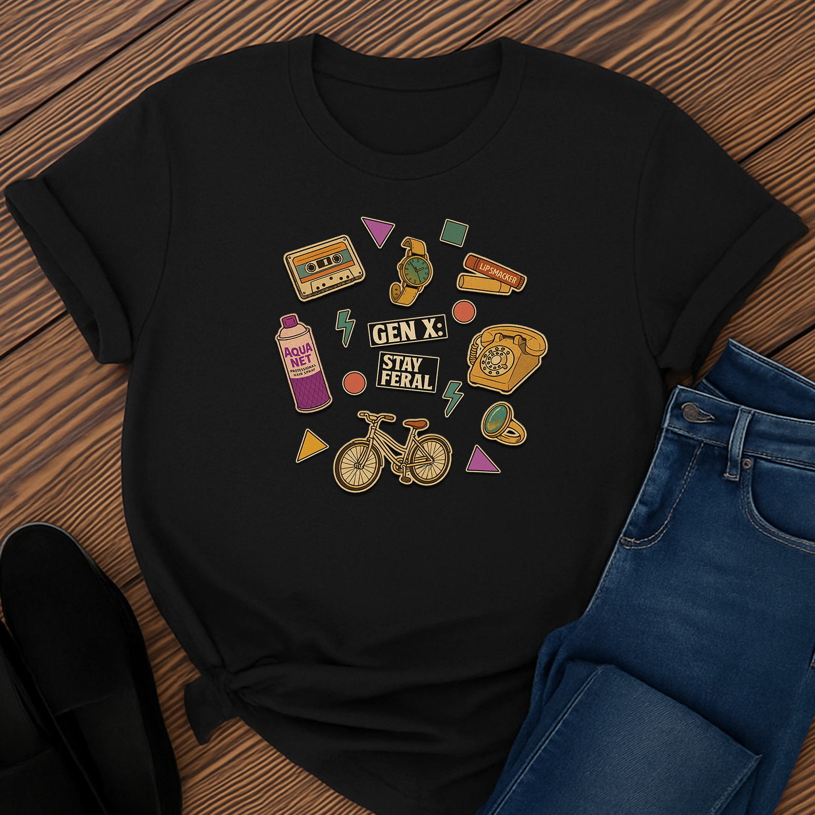 Gen-X Stay Feral Tee | Retro 80s 90s Nostalgia Shirt