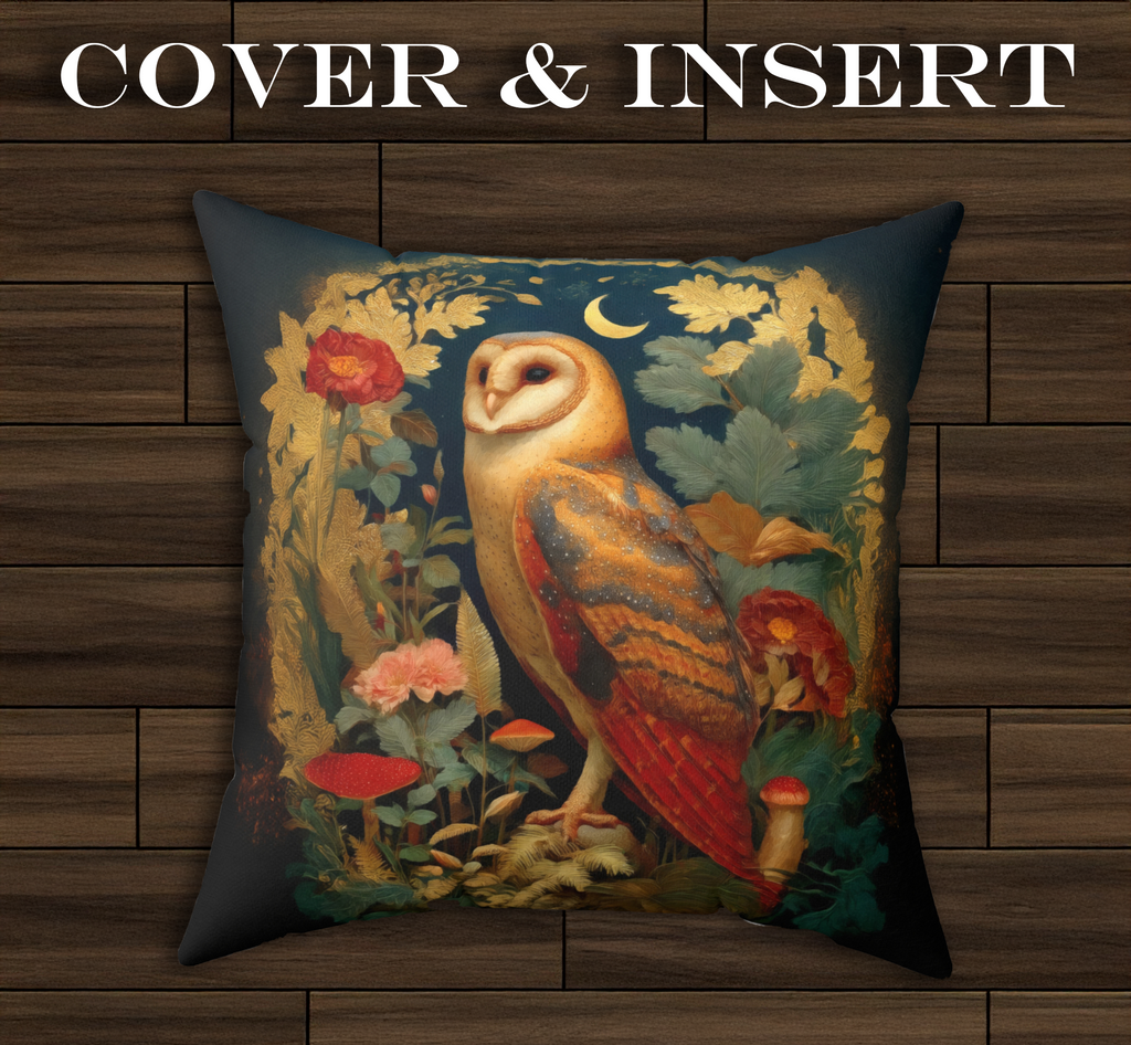 Owl Woodland Accent Pillow | Cozy Luxury Forest Decor Cushion
