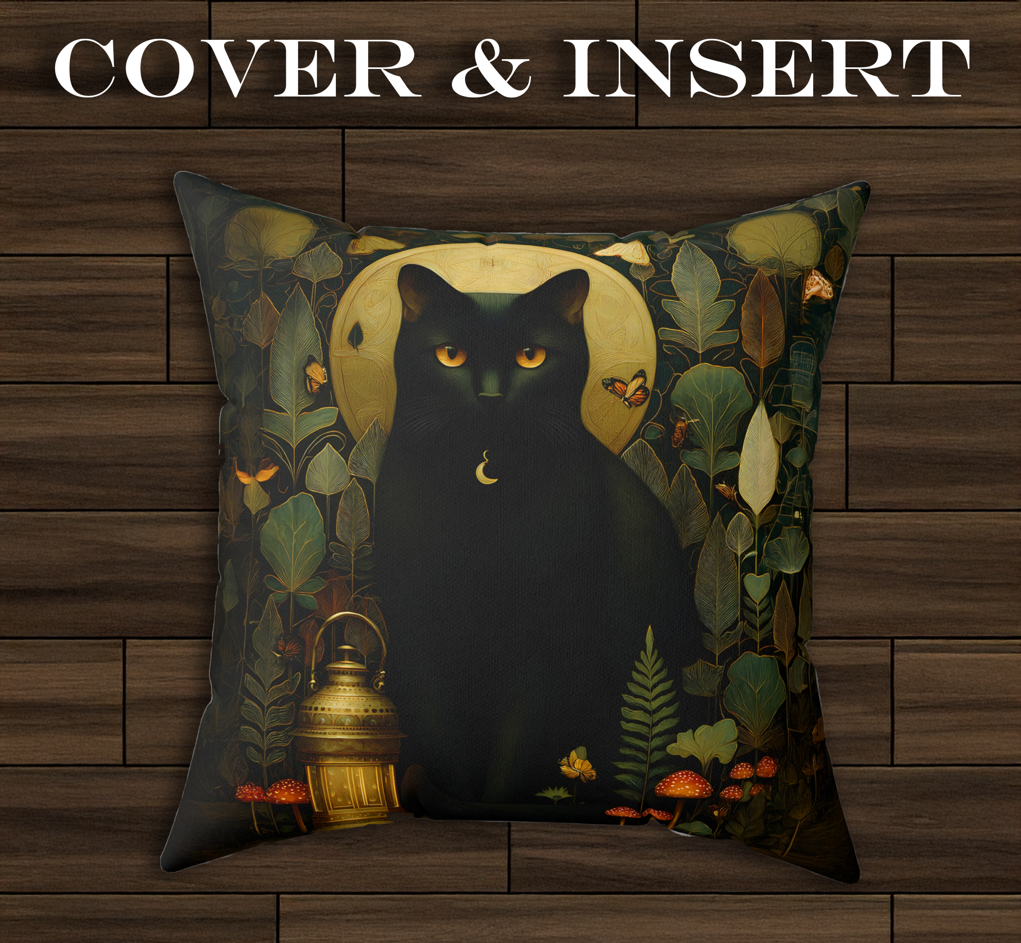 The Watchful Cat Pillow | The Forest Garden Throw Pillow for Cat Lovers