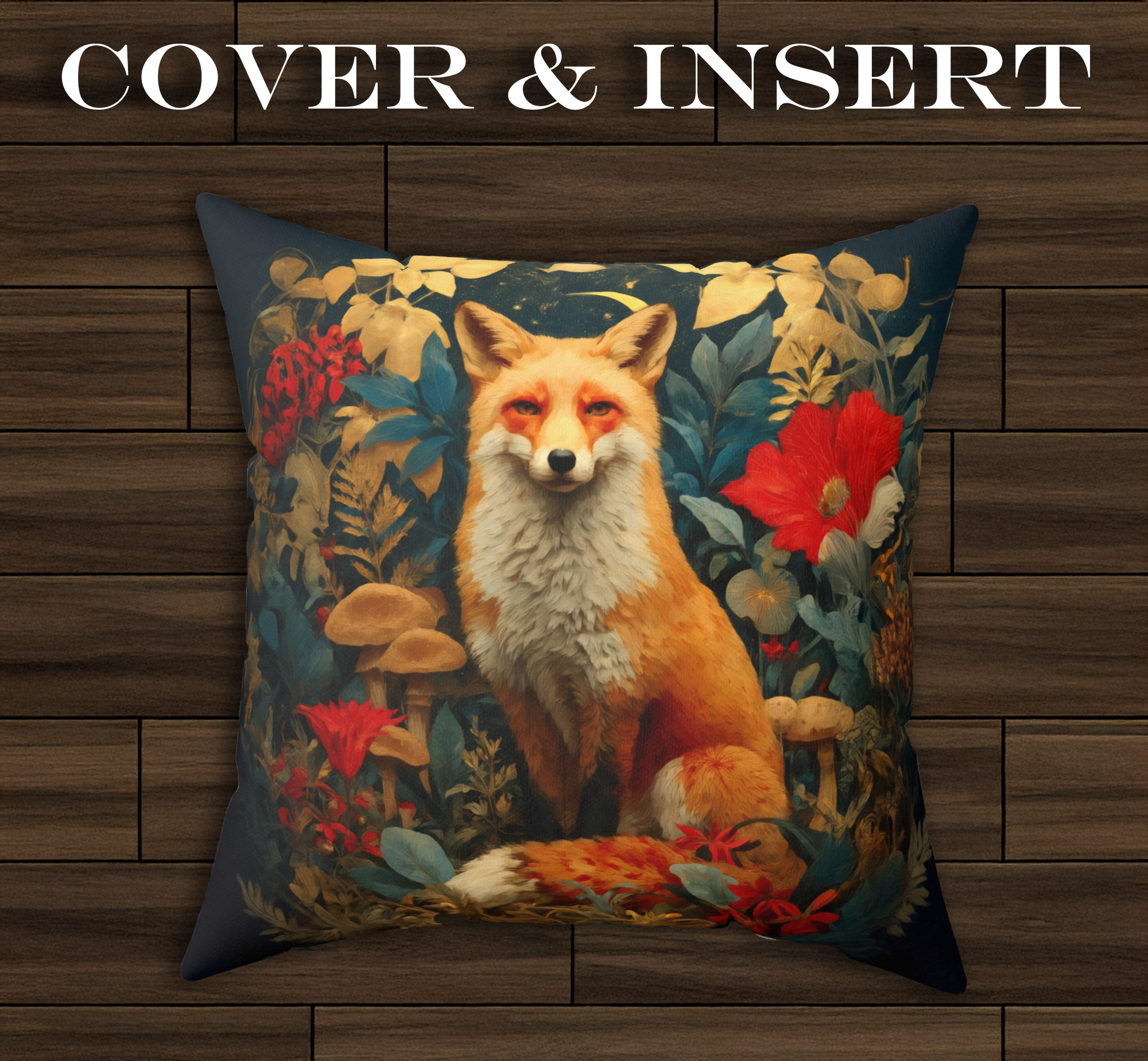 Red Fox Woodland Accent Pillow | Cozy Luxury Forest Decor Cushion