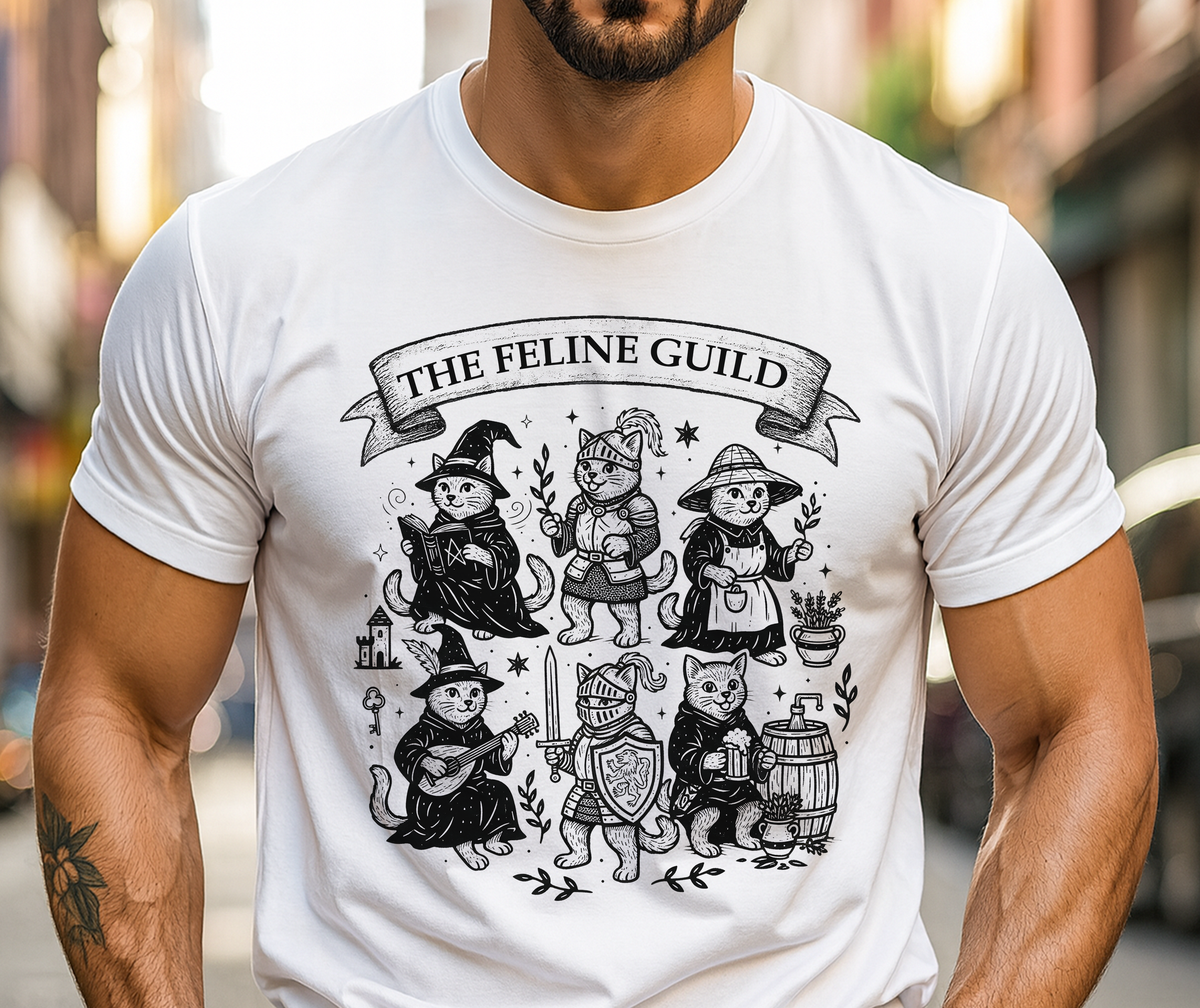 The Feline Guild Cat Lover Shirt | Medieval Fantasy T-Shirt