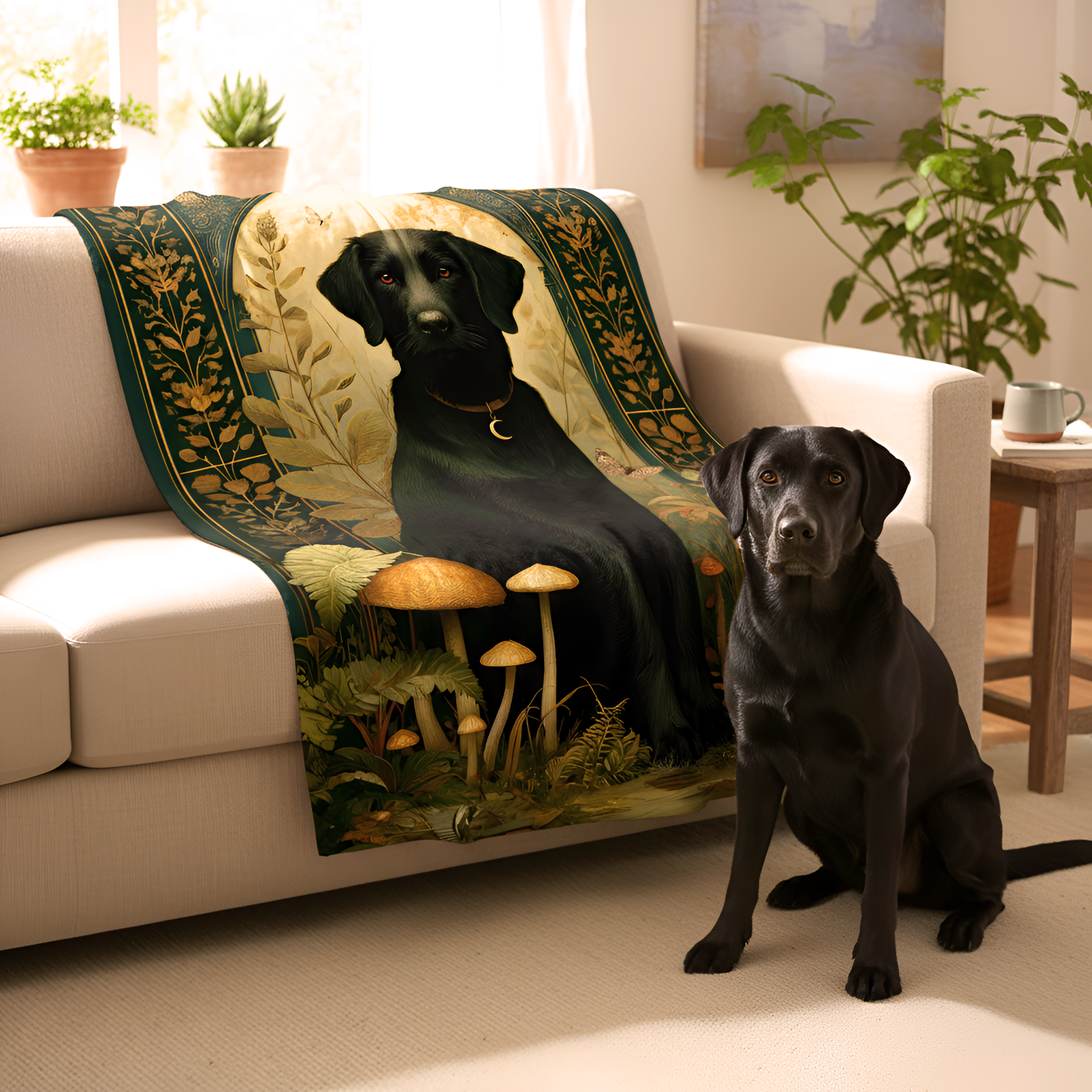 The Faithful Dog Blanket | The Forest Garden Collection Throw for Dog Lovers