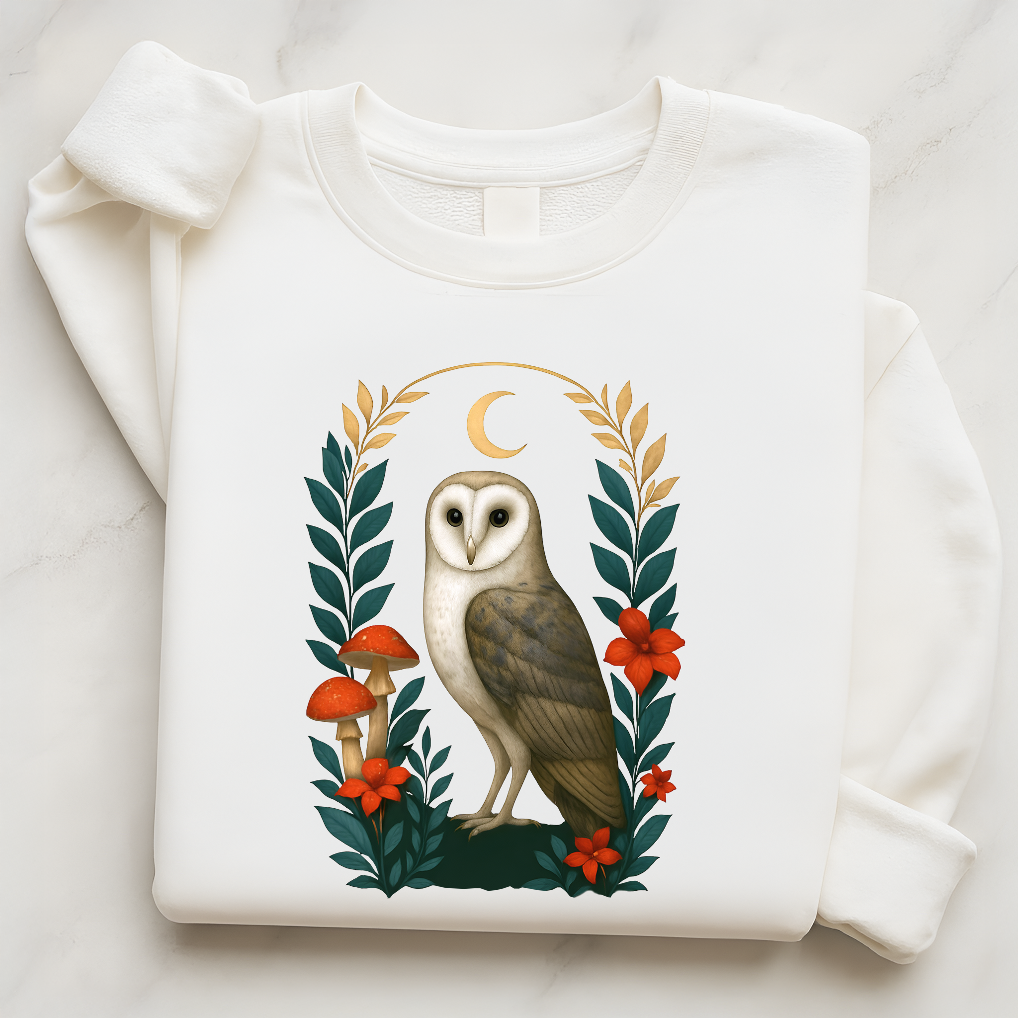 Barn Owl Pullover | Woodland Creatures Bird Sweatshirt for Nature Lovers