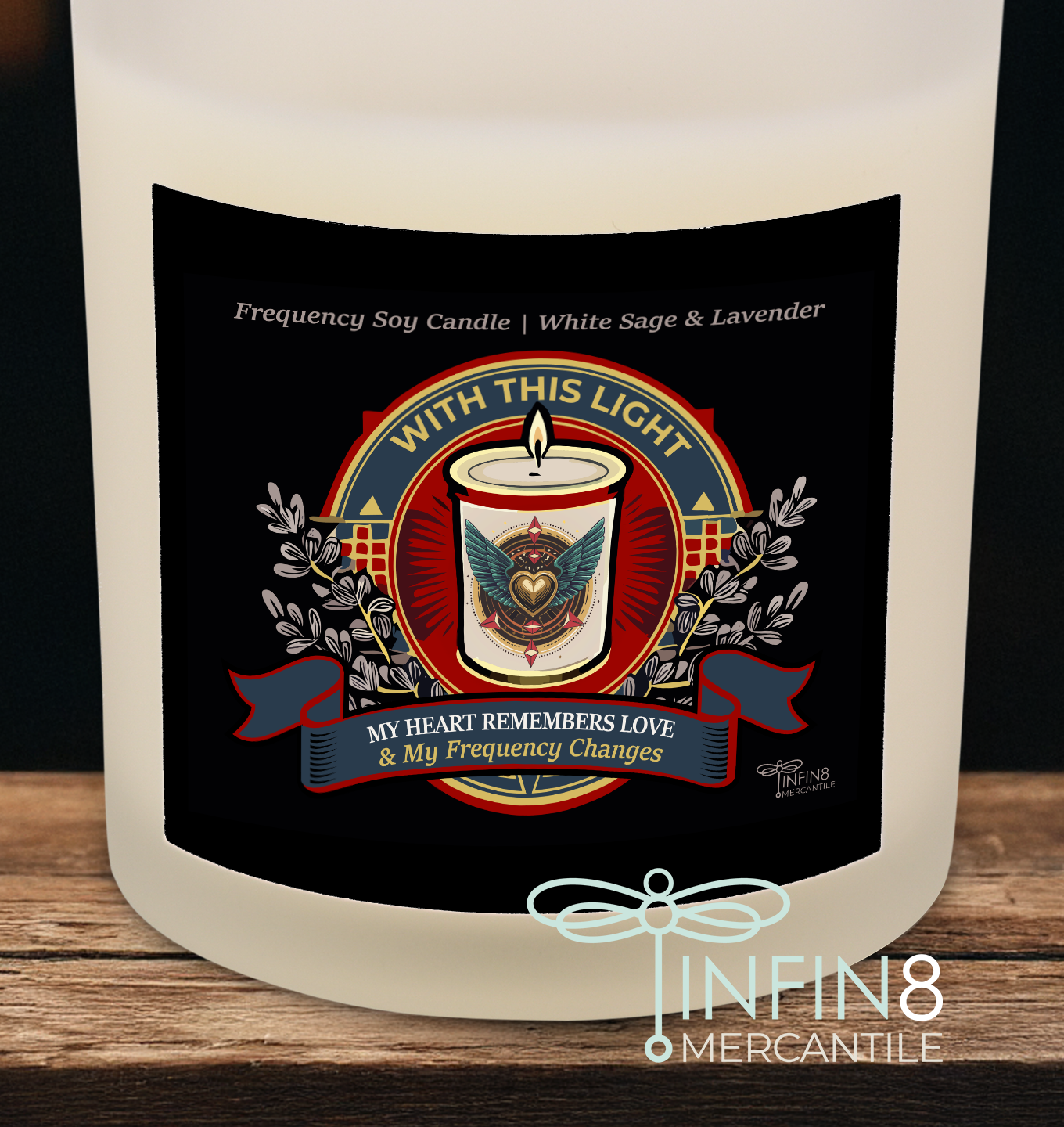 Frequency Candle | White Sage Lavender | 11oz Aromatherapy Gift | Home Decor Self Care Ritual