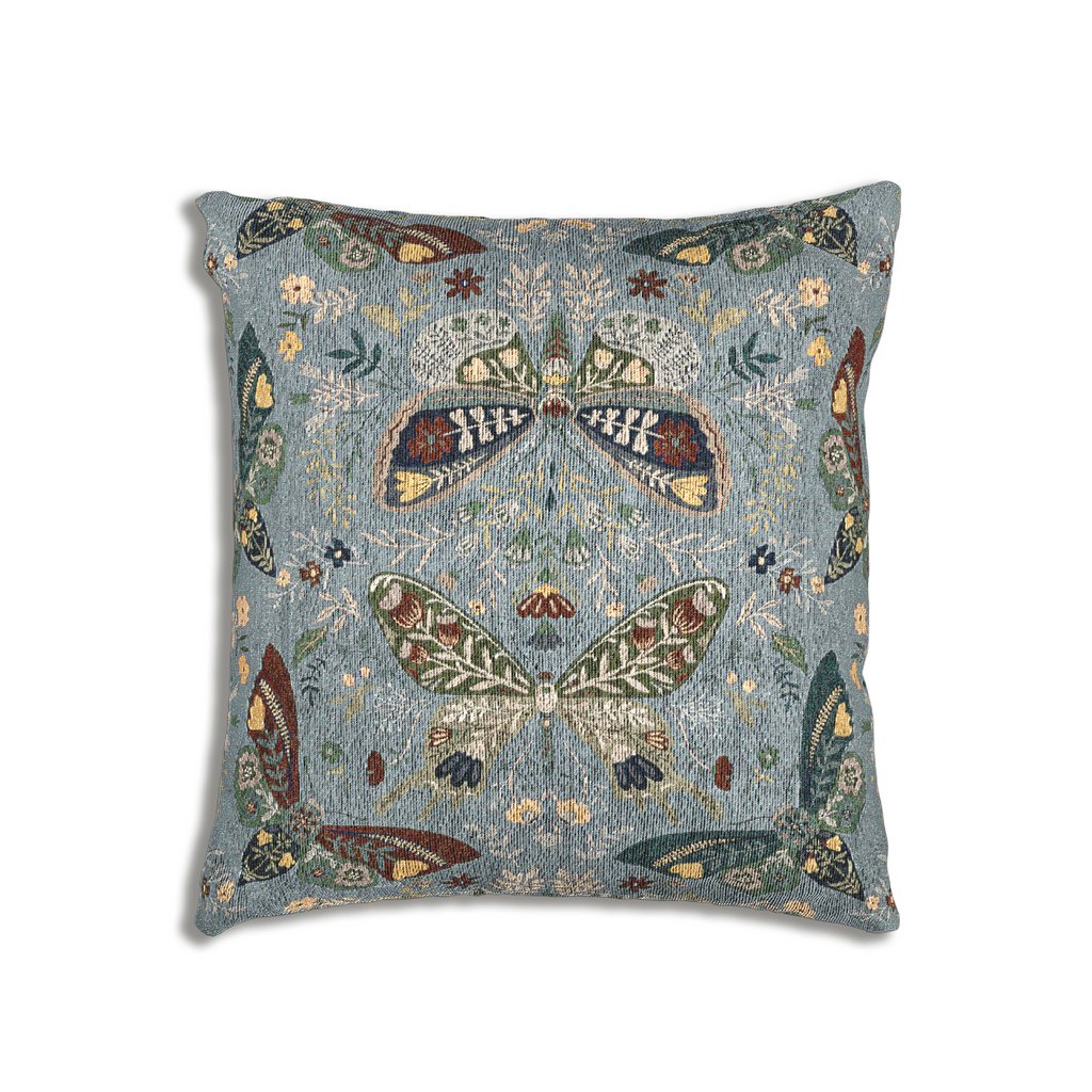 Moth Botanica | Midnight Sky Garden Woven Pillow Printify