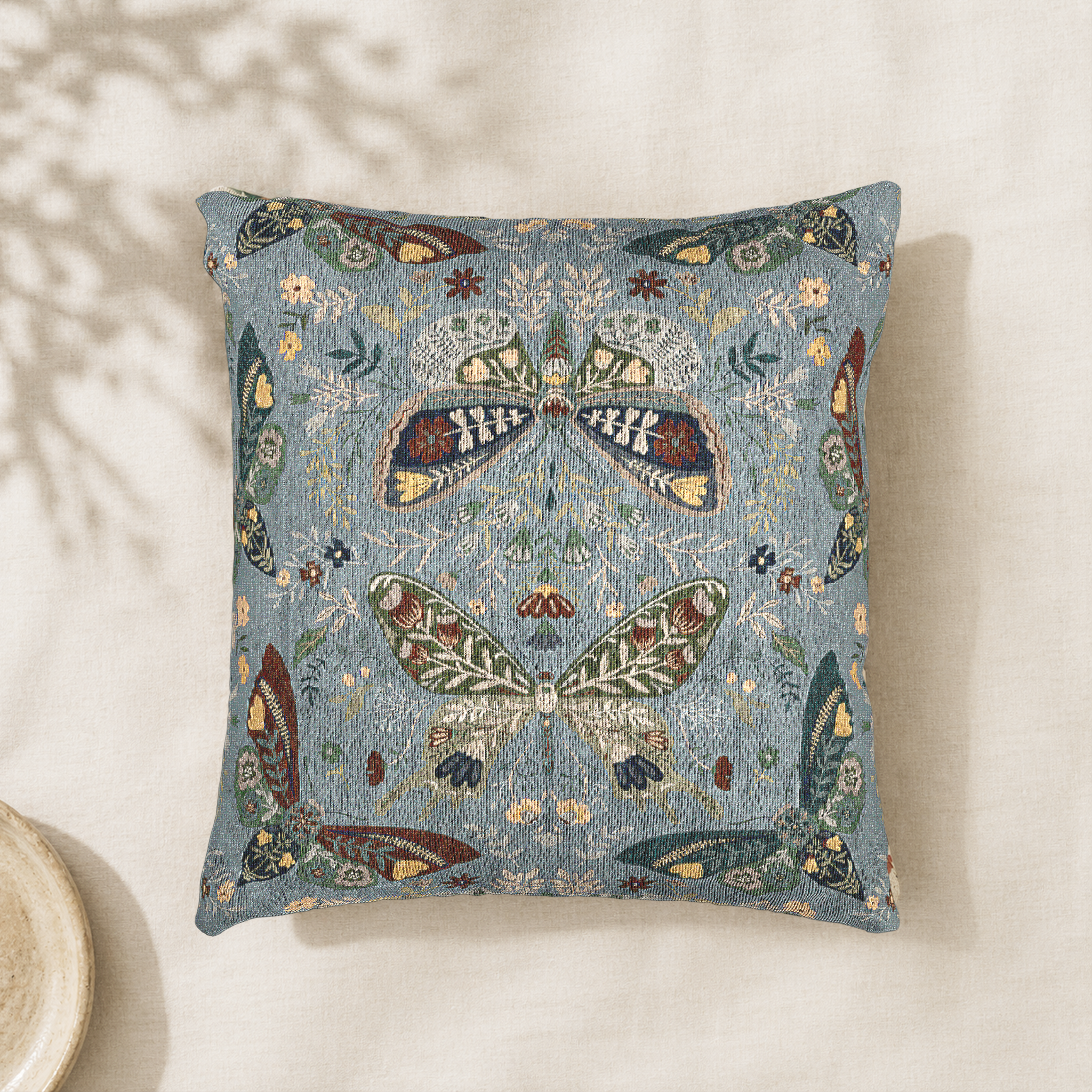 Moth Botanica | Midnight Sky Garden Woven Pillow Printify