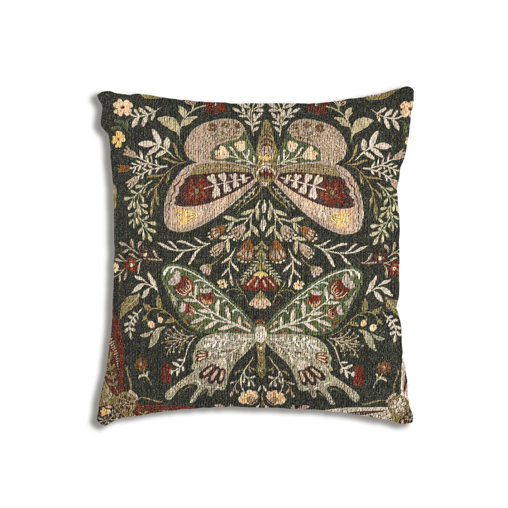 Moth Botanica | Verdant Meadow Woven Pillow Printify
