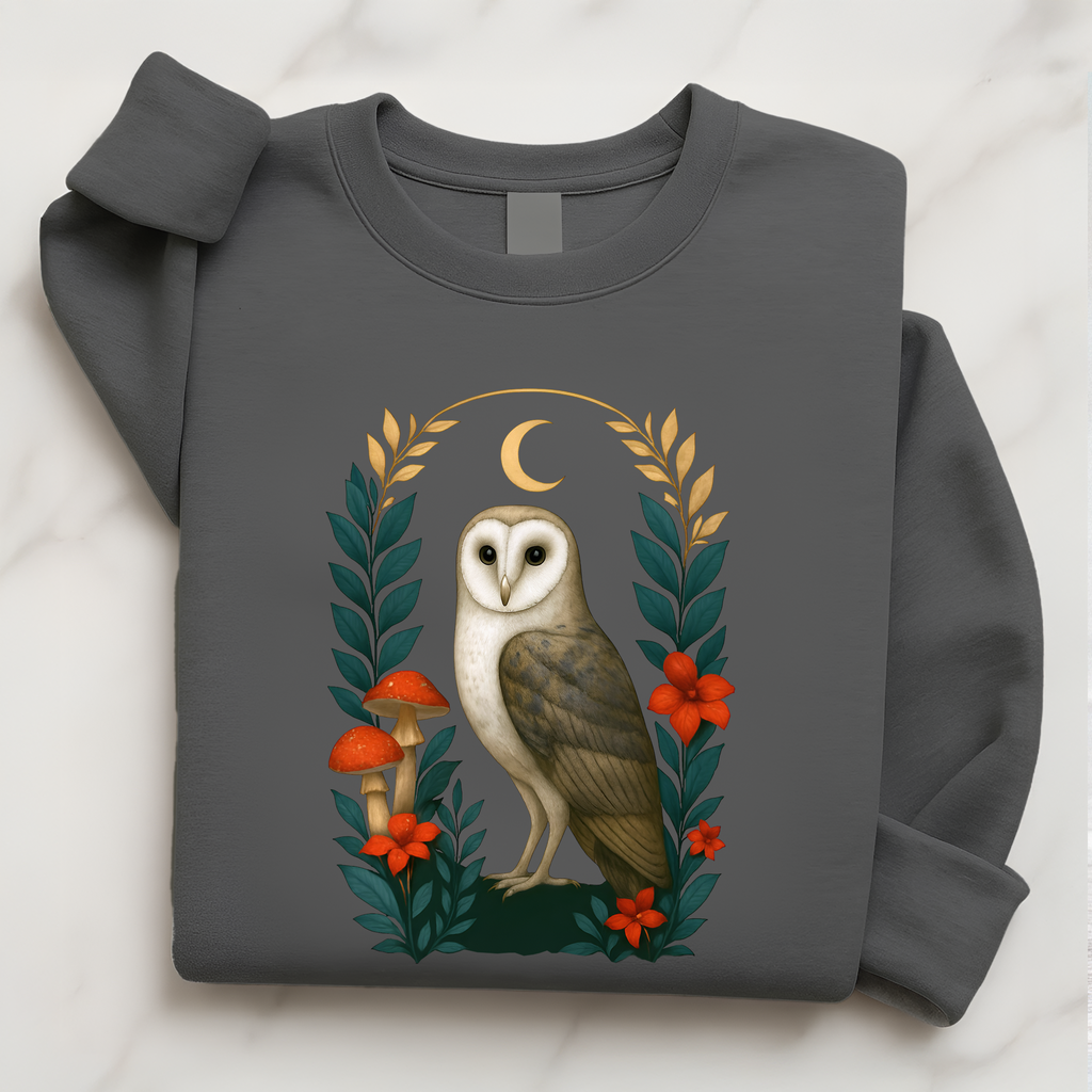 Barn Owl Pullover | Woodland Creatures Bird Sweatshirt for Nature Lovers