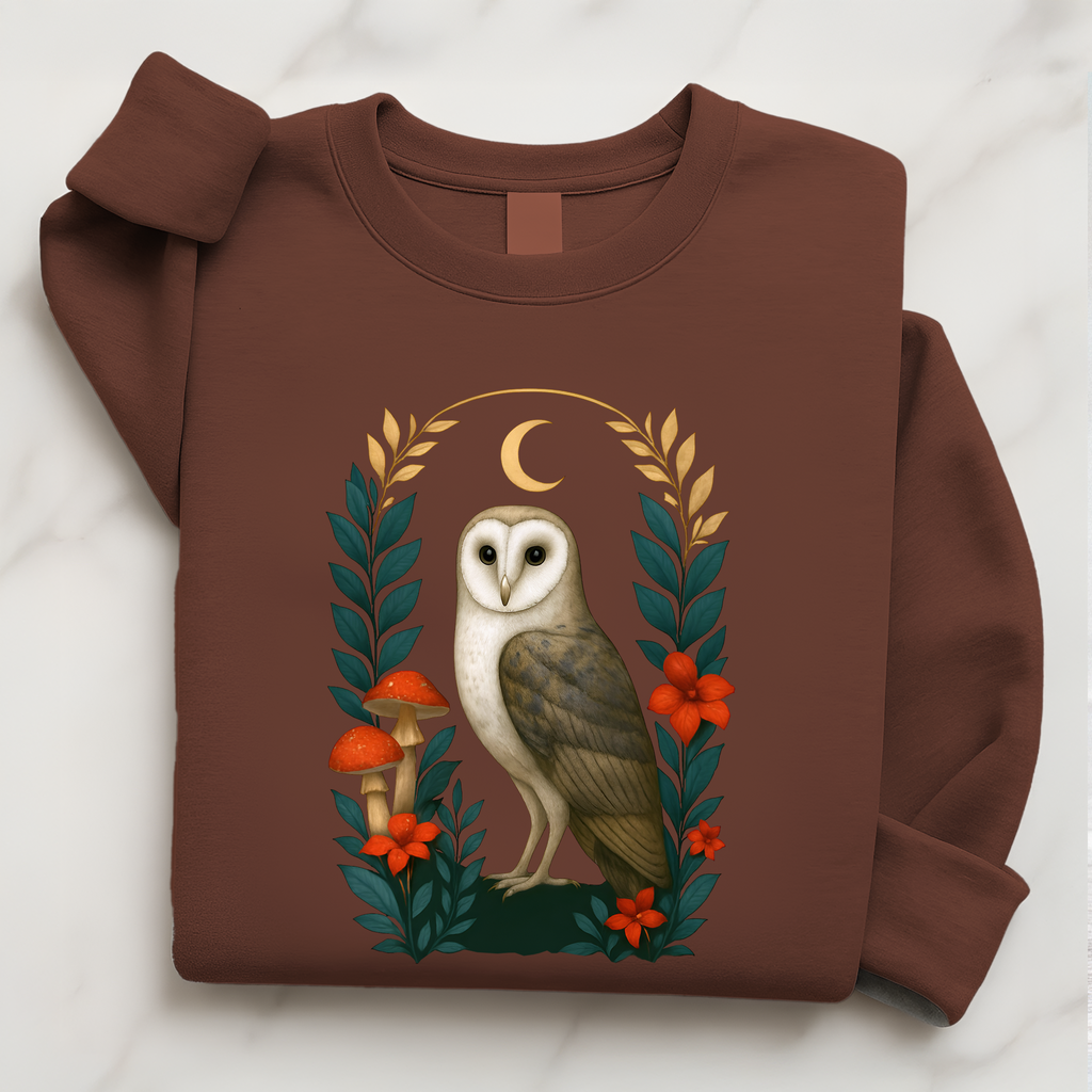 Barn Owl Pullover | Woodland Creatures Bird Sweatshirt for Nature Lovers